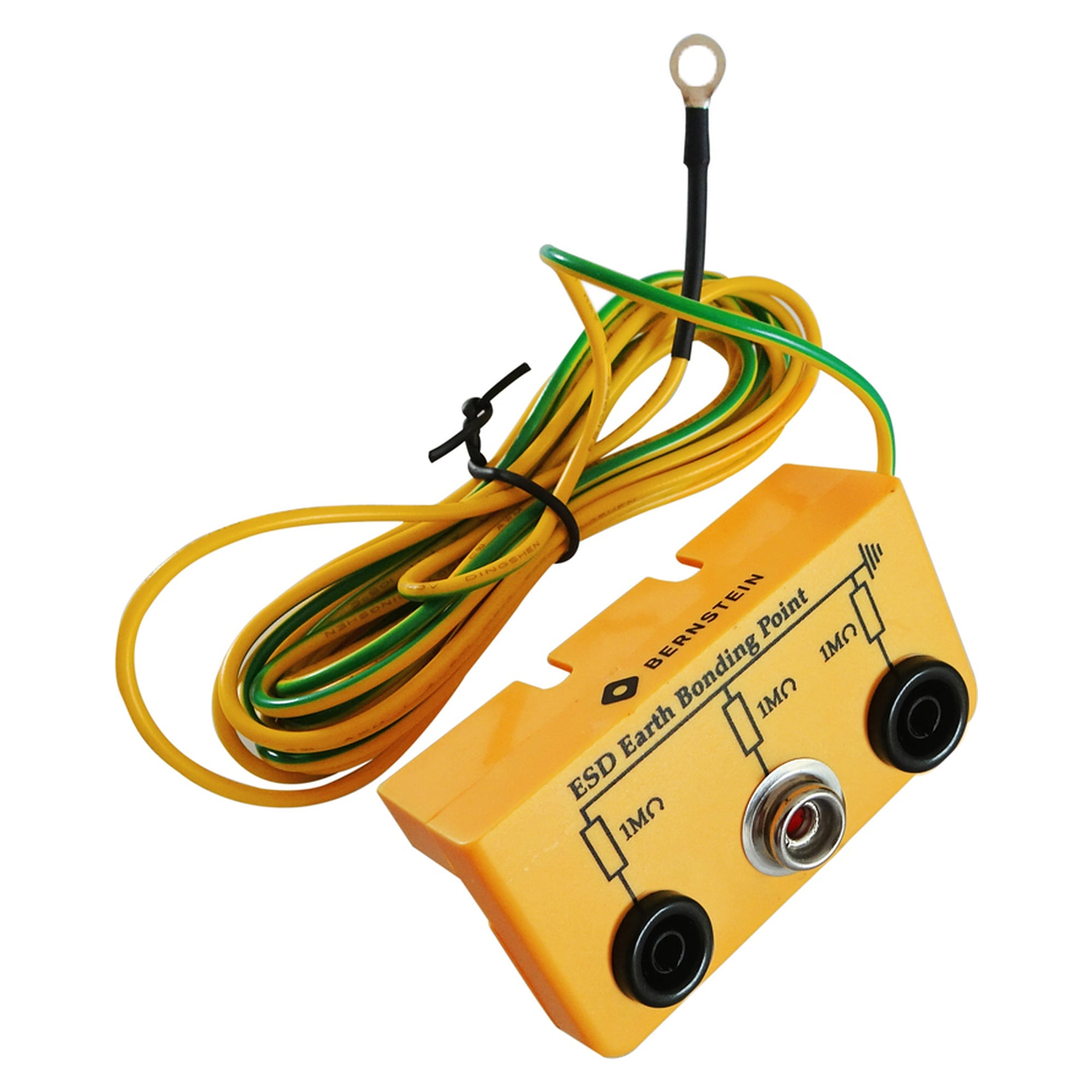 Point de terre ESD pour montage sous plan de travail, 2x fiche banane 4 mm - Bernstein 9-359-5