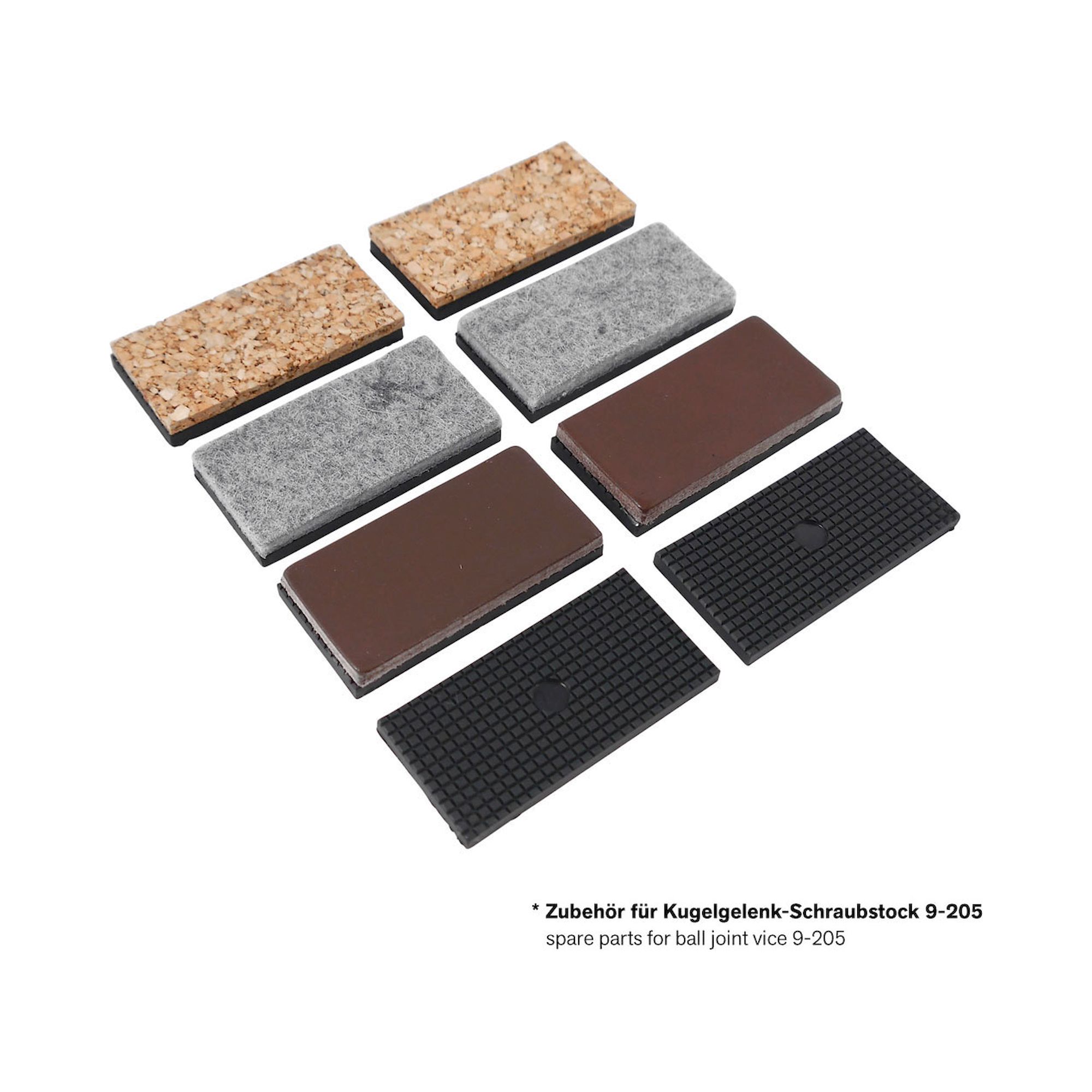 Bernstein 9-900-E50-SET. protective jaws 50 mm SET (4 pair) plastic leather cork felt for gluing