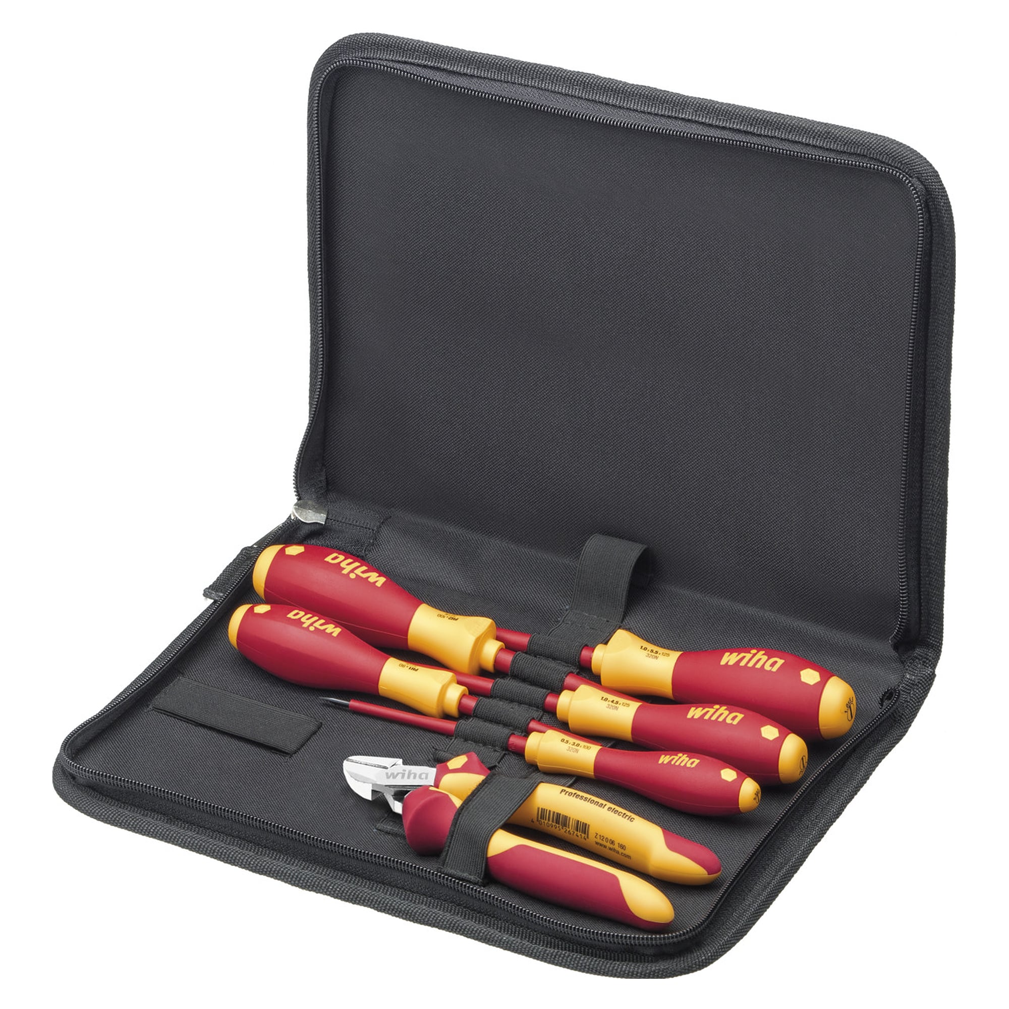 Werkzeug Set Elektriker 7-tlg. SoftFinish electric und Seitenschneider in Werkzeugmappe - Wiha 33969