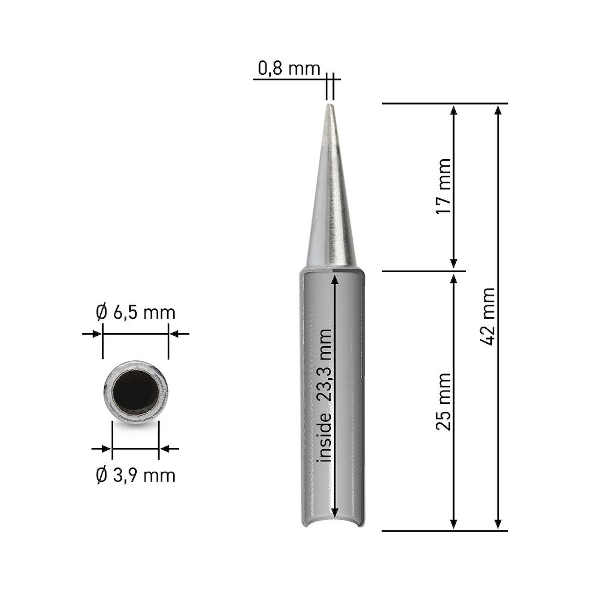 Quick 960-0.8D. Dauerlötspitze für 3103/3104/TS1100, gerade, meißelförmig 0,8mm breit