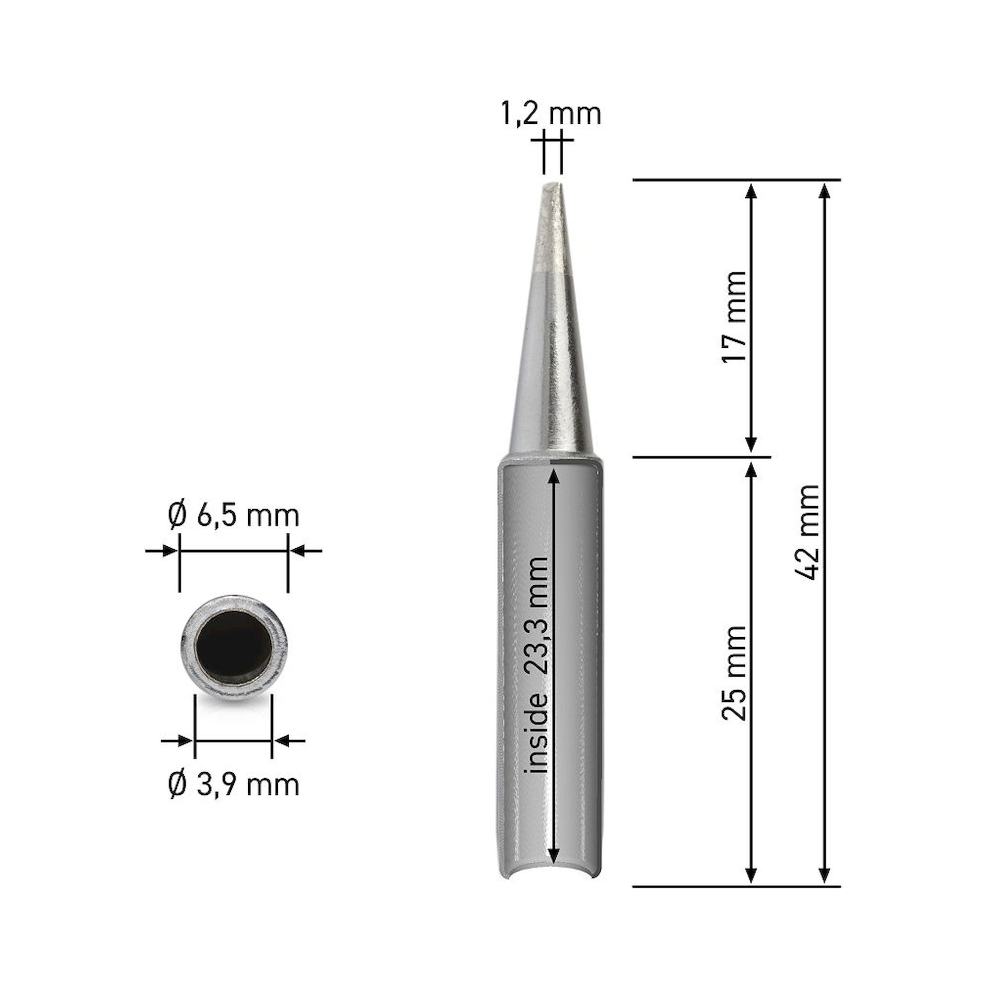 Quick 960-1.2D. Dauerlötspitze für 3103/3104/TS1100, gerade, meißelförmig 1,2 mm breit