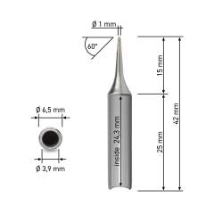 Quick 960-1C. Dauerlötspitze für 3103/3104/TS1100, gerade, angeschrägt 60°, 1 mm