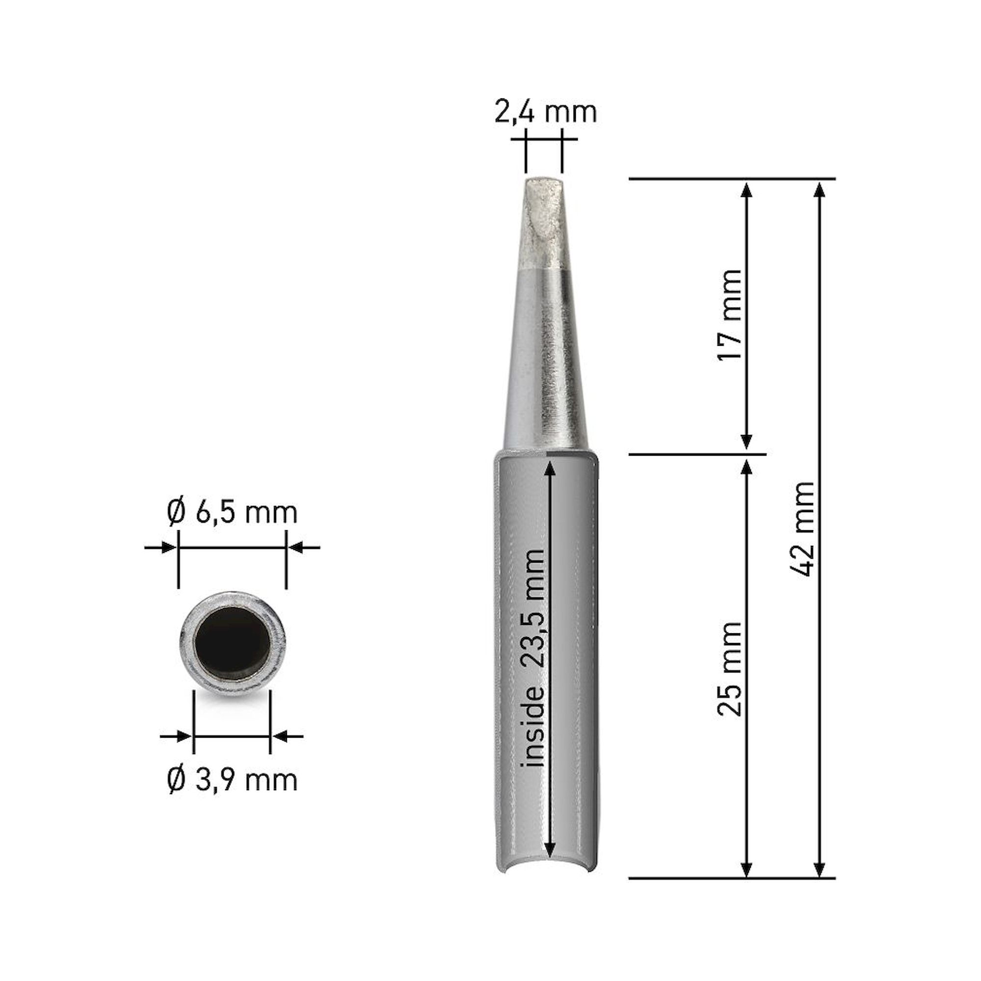 Quick 960-2.4D. Dauerlötspitze für 3103/3104/TS1100, gerade, meißelförmig 2,4 mm breit