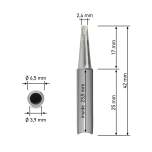 Quick 960-2.4D. Dauerlötspitze für 3103/3104/TS1100, gerade, meißelförmig 2,4 mm breit