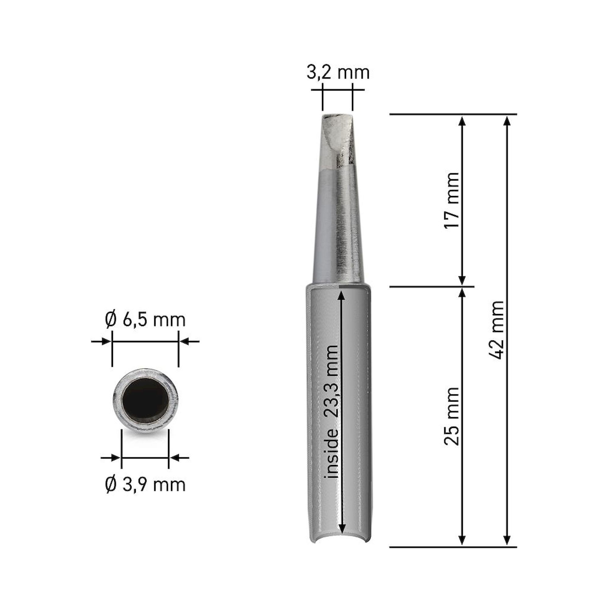 Quick 960-3.2D. Dauerlötspitze für 3103/3104/TS1100, gerade, meißelförmig, 3,2 mm breit