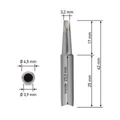 Quick 960-3.2D. Dauerlötspitze für 3103/3104/TS1100, gerade, meißelförmig, 3,2 mm breit