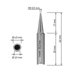 Quick 960-B. Dauerlötspitze für 3103/3104/TS1100, gerade, bleistiftspitz, 0,5 mm