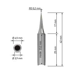 Quick 960-I. Dauerlötspitze für 3103/3104/TS1100, gerade, nadelspitz, 0,2 mm