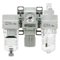 SMC AC30-F02-B. AC20-B bis AC60-B, Kombinierte Wartungseinheit, Luftfilter + Regler + Druckluftöler