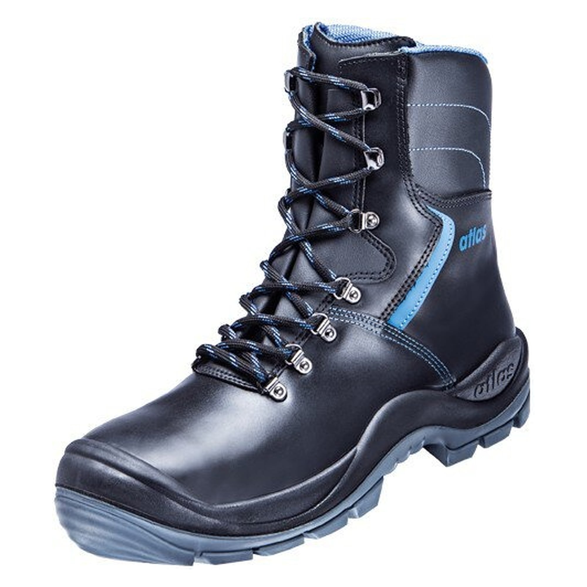Sicherheitsstiefel Duo Soft 905 HI HRO S3 SRC, Waterproof-Glattleder, Weite 10, schwarz/royal blau - Atlas 26400