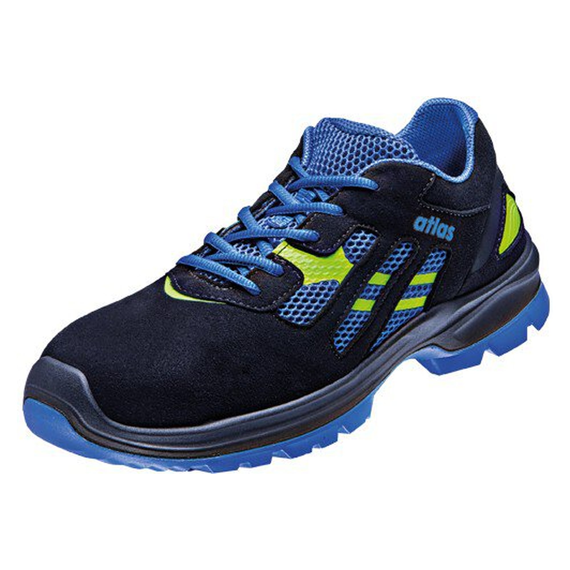 ESD-Sicherheitshalbschuh XP 205 2.0 S1P Stahlkappe, Weite 10, Sportline, schwarz/royalblau - Atlas 30500