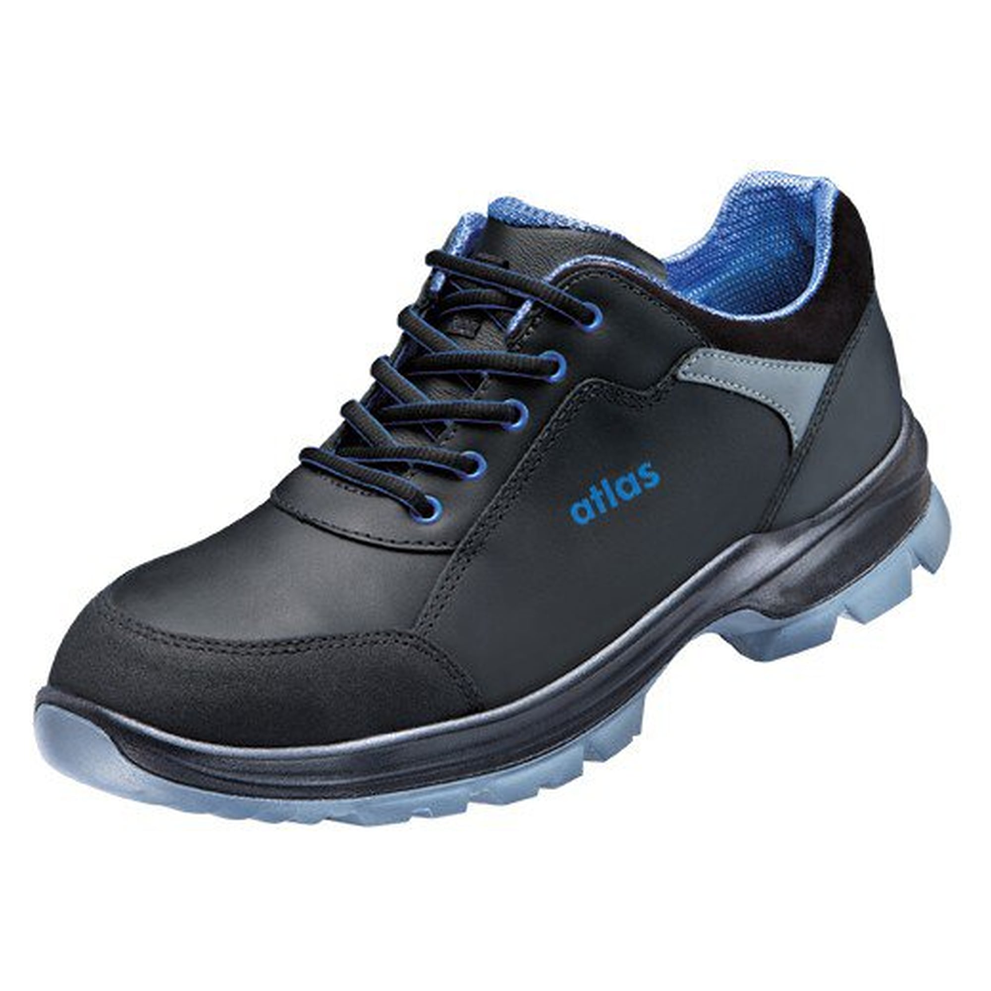 ESD-Sicherheitshalbschuh alu-tec 565 XP S3S, Glattleder, Weite 10, schwarz/blau - Atlas 34300