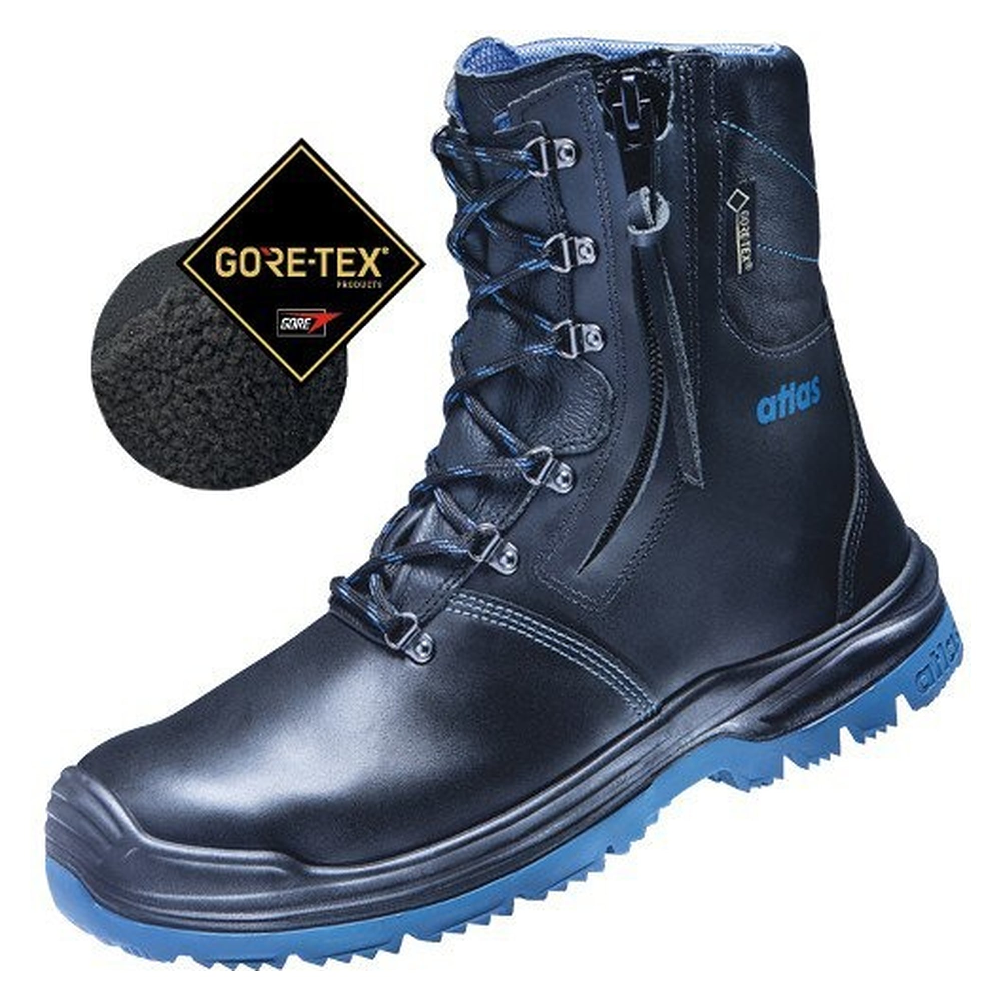Chaussure de sécurité d'hiver S3 SRC XR GTX 945 Thermo, semelle nitrile XR, GORE-TEX, noir/bleu royal - Atlas 35200
