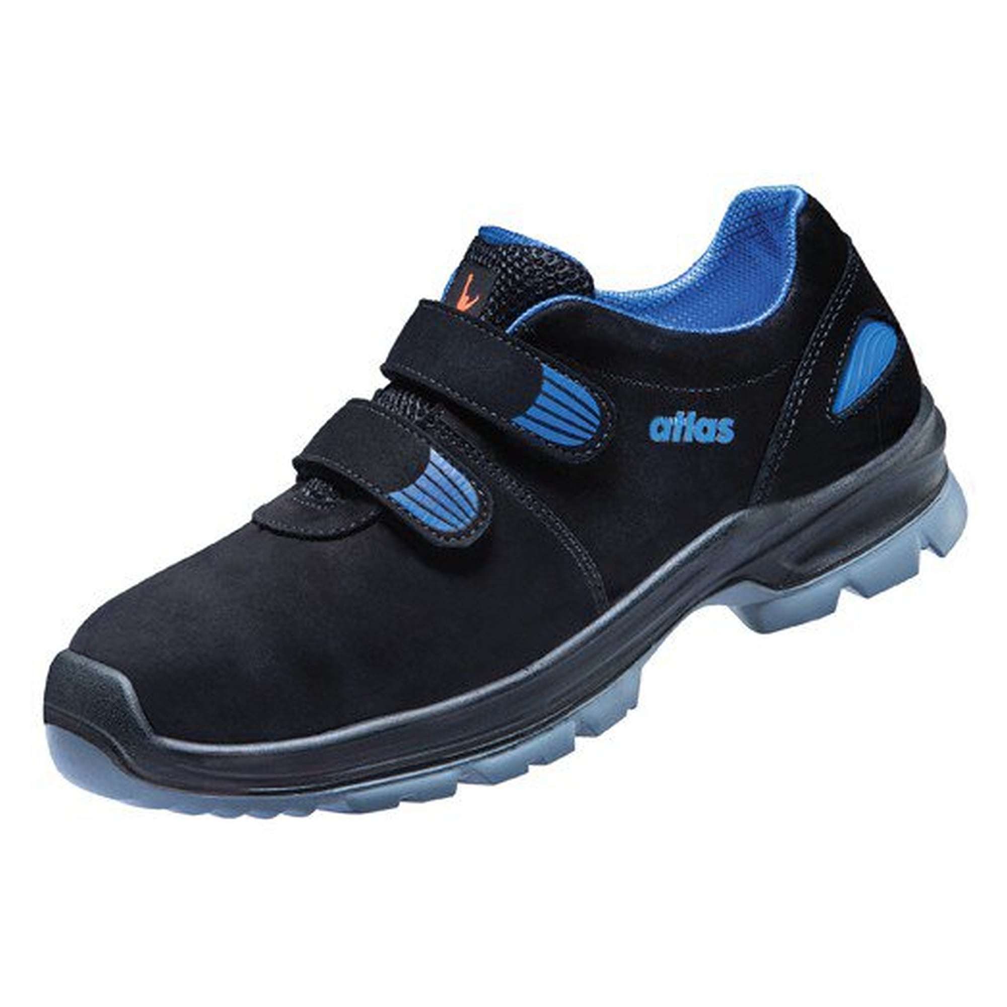 ESD-Sicherheitshalbschuh TX 40 S2 Unisex, SOFT-Nubukleder, Weite 10, schwarz/royal blau - Atlas 39700
