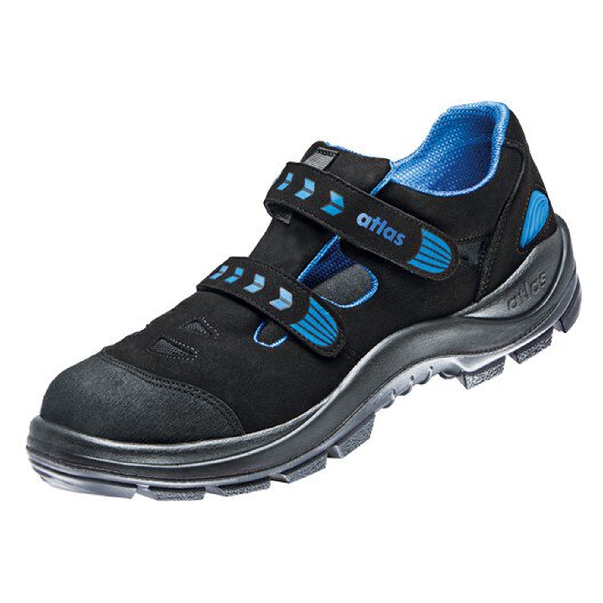 ESD-Sicherheitssandale BIG SIZE 465 S1P, Nubukleder, Weite 10, schwarz/royal blau - Atlas 40300