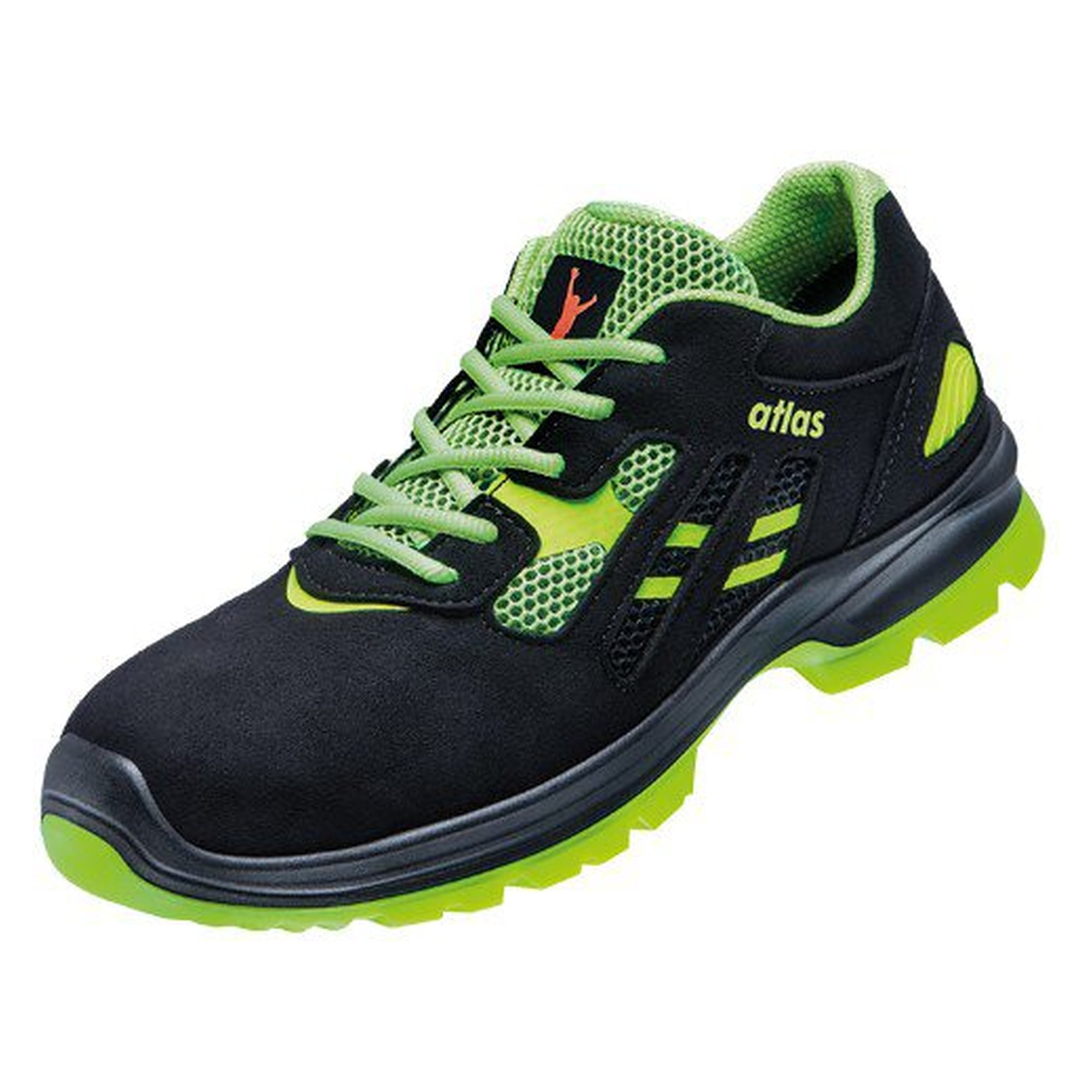 ESD-Sicherheitshalbschuh FLASH 2600 S1, Mesh, Weite 10, schwarz/neon-grün - Atlas 43400