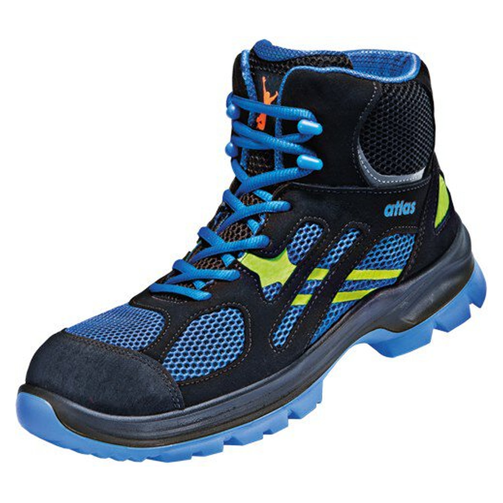 ESD-Sicherheitsschuh FLASH 8205 XP S1PS, Mesh, Weite 10, royal blau/schwarz/neon-gelb - Atlas 43900