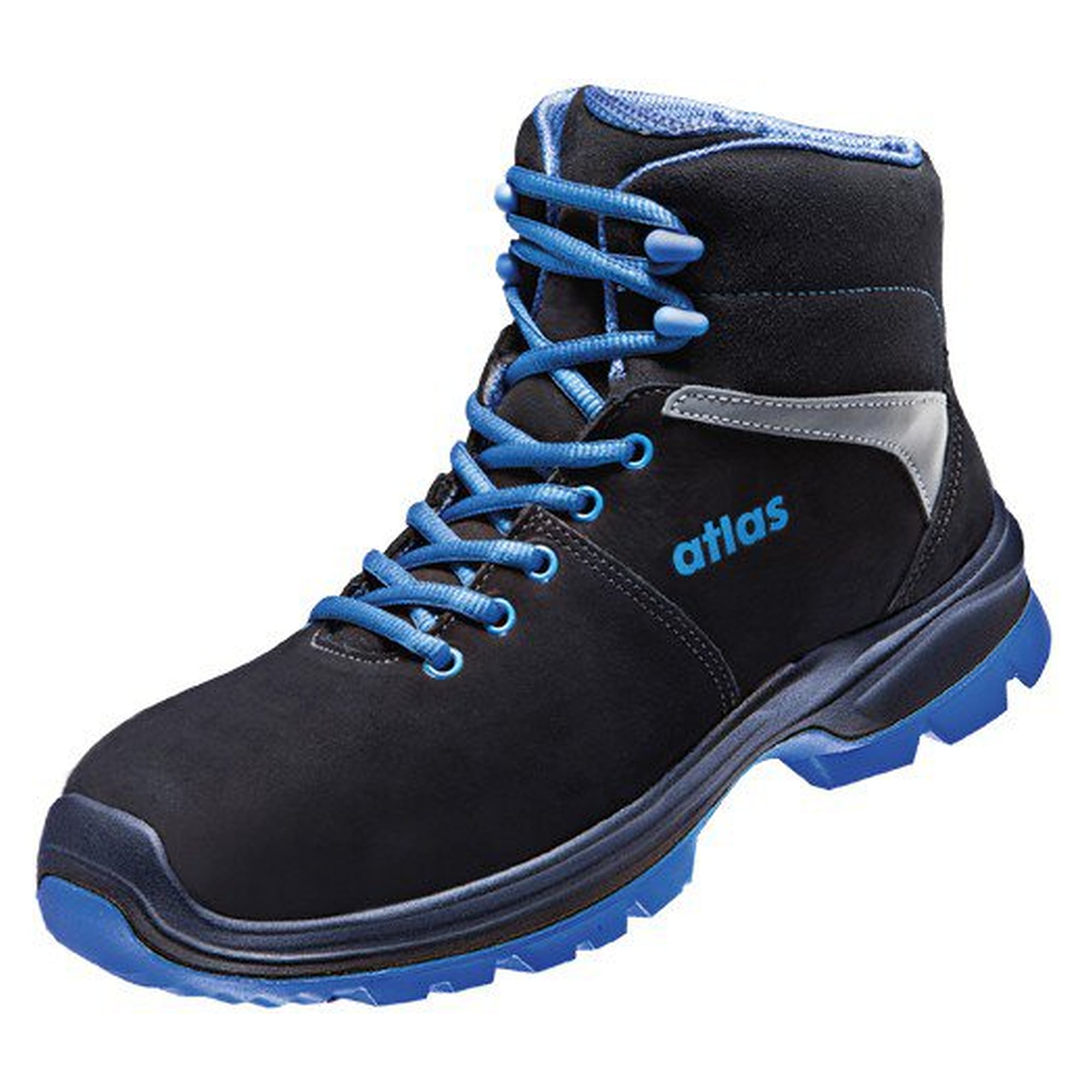 ESD safety shoe SL 80 S2, SOFT nubuck leather, width 10, black/royal blue - Atlas 44700