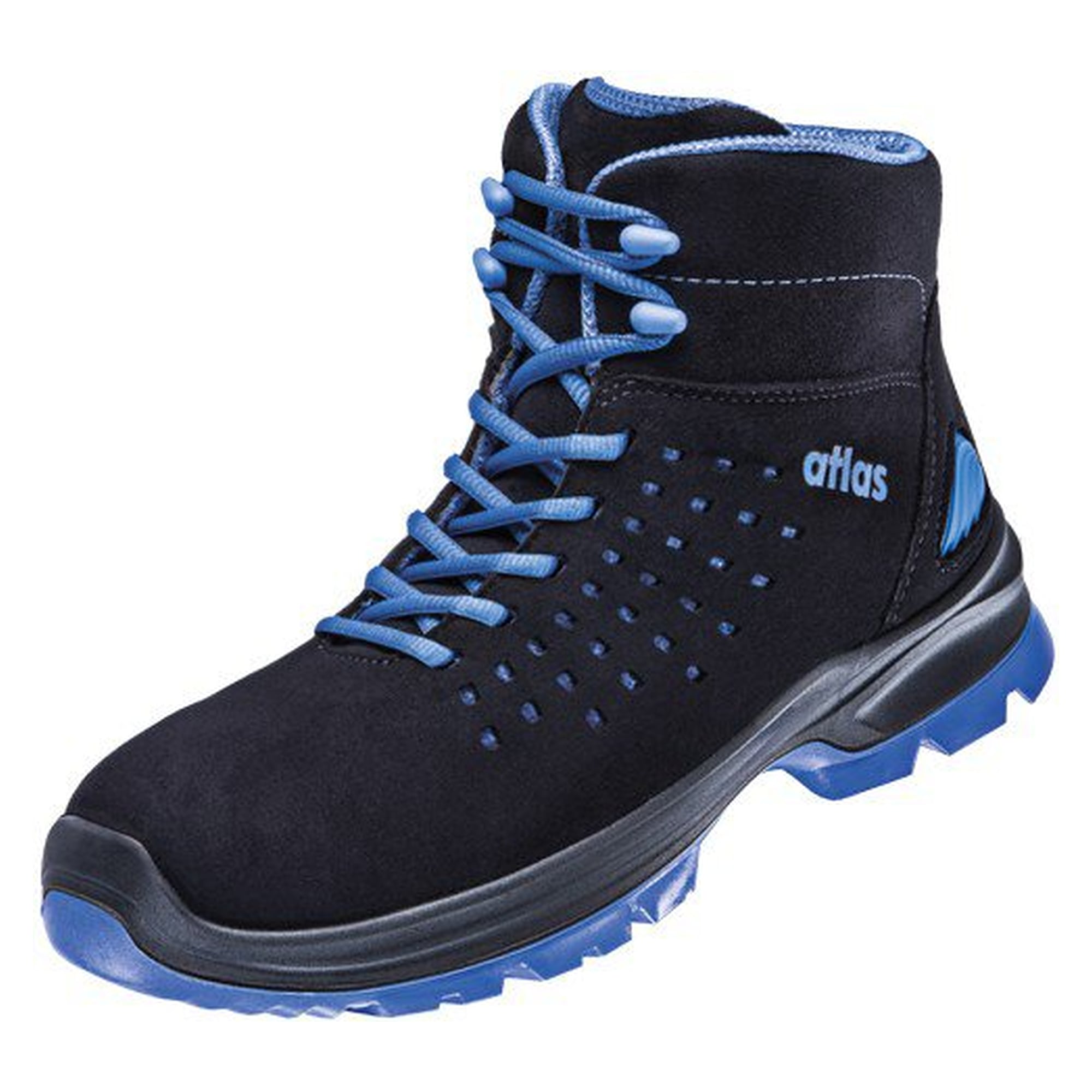 Chaussure de sécurité ESD SL 82 blue 2.0 S1, tige SportLine, largeur 12 extra-large, noir/bleu roi - Atlas 44912