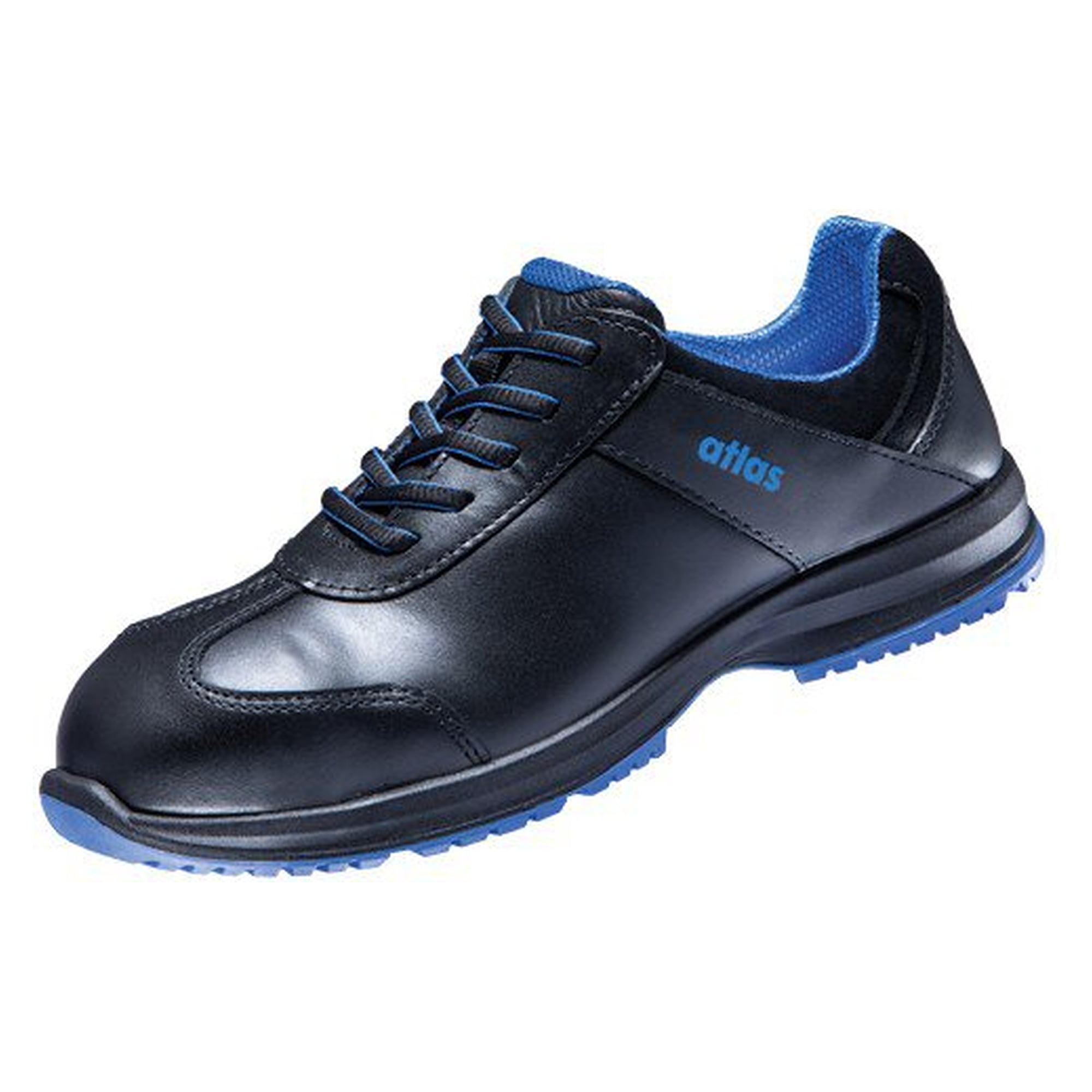 ESD-Sicherheitshalbschuh GX 120 black 2.0 Damen S2, Glattleder, Weite 10, schwarz/royal blau - Atlas 45100