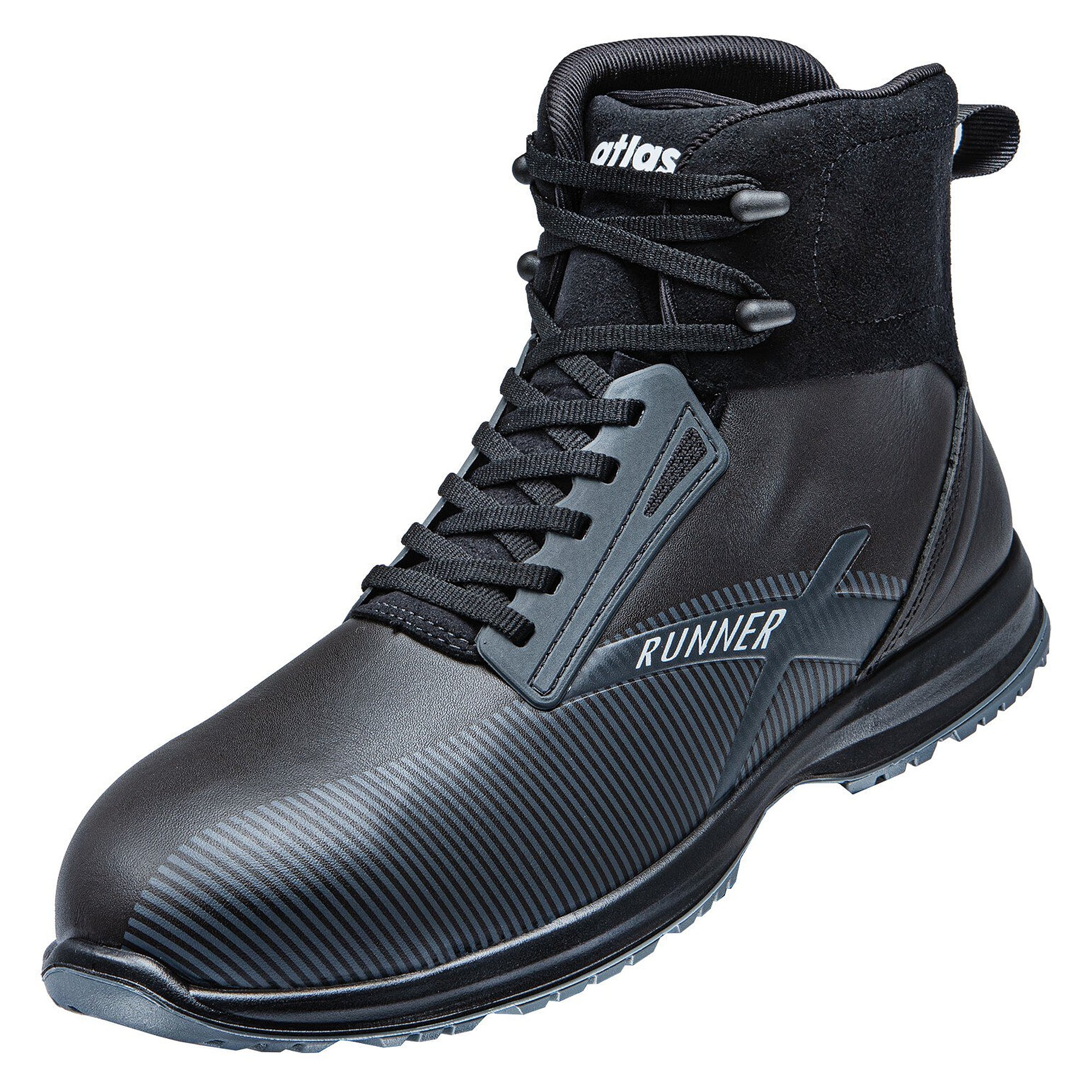 ESD-Sicherheitsstiefel RUNNER 305 S3 SRC, Waterproof-Glattleder, Weite 10, schwarz/grau - Atlas 46200