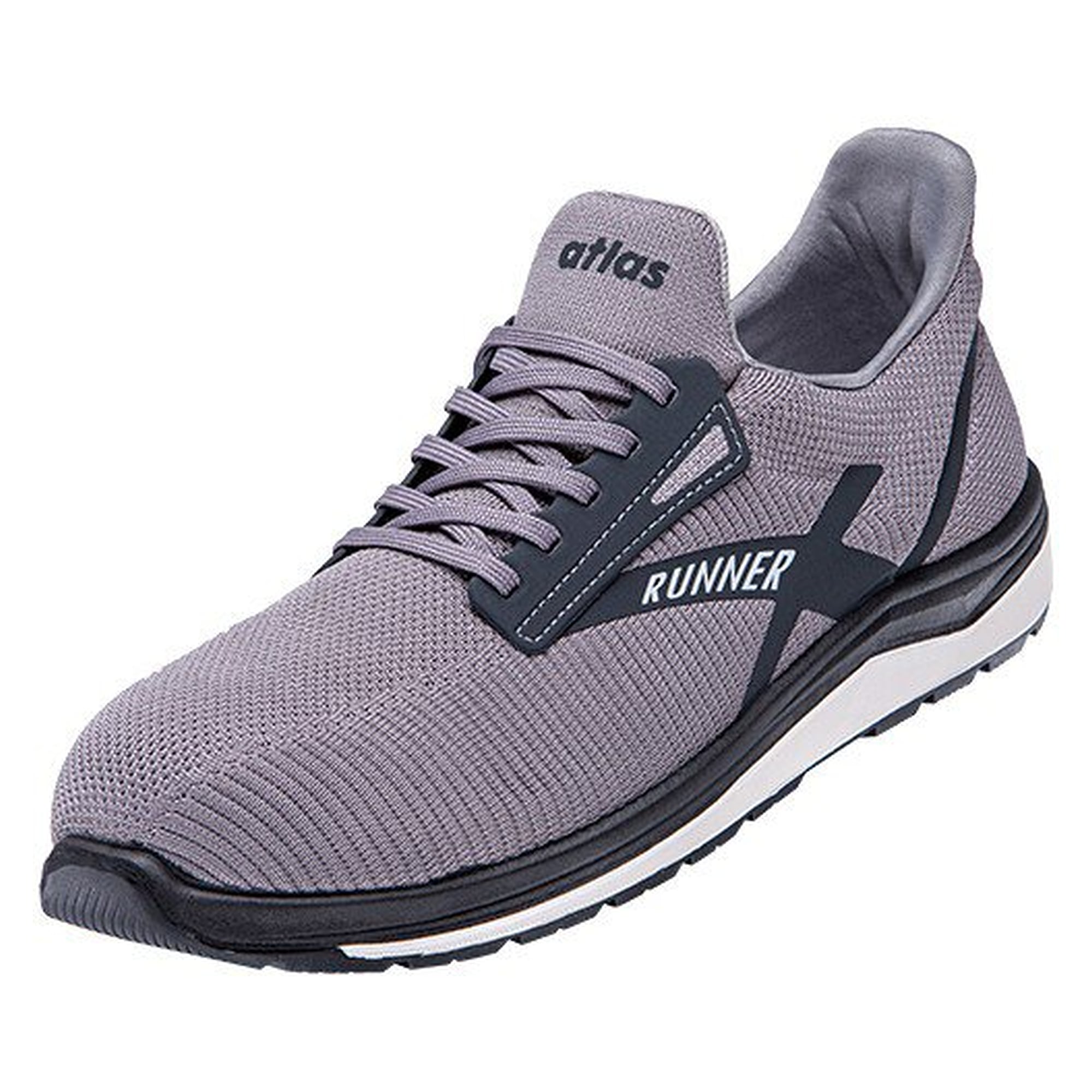 ESD safety low shoe RUNNER 65 S1P SRC, REPREVE knit upper, width 10, stone grey - Atlas 49700