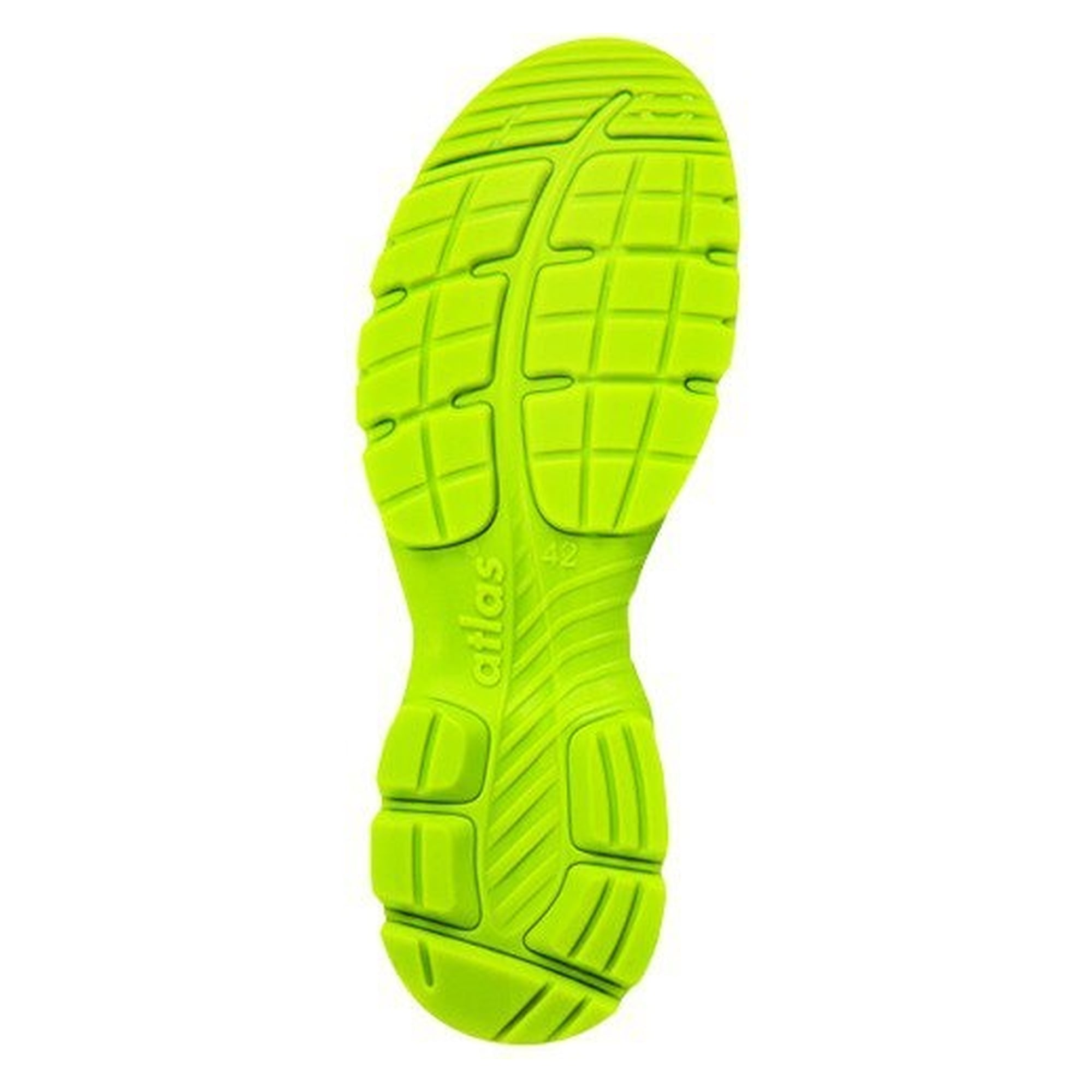Sicherheitshalbschuh Malocher 09 S1P SRC, Mesh-Obermaterial, Weite 10, schwarz/neon-gelb - Atlas 50900