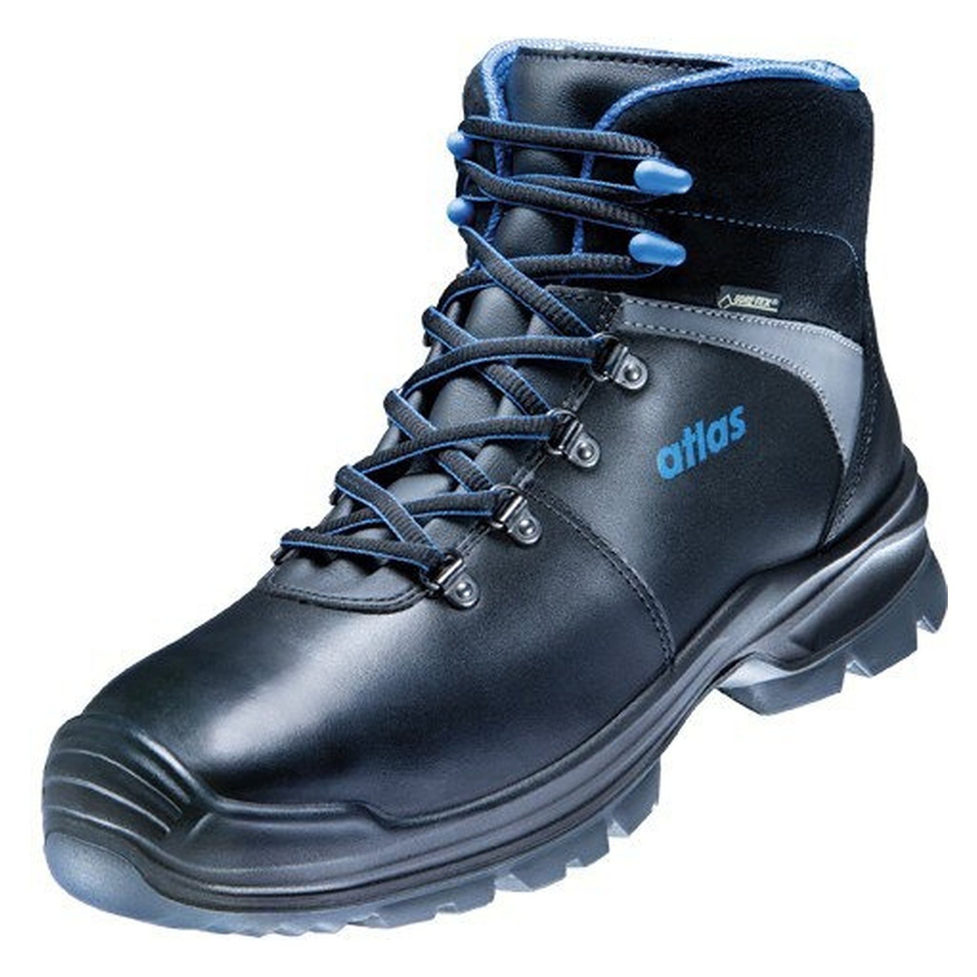 Sicherheitsschuh GTX 785 GORE-TEX S3 SRC, Waterproof-Glattleder, Weite 12, schwarz/royal blau - Atlas 58112