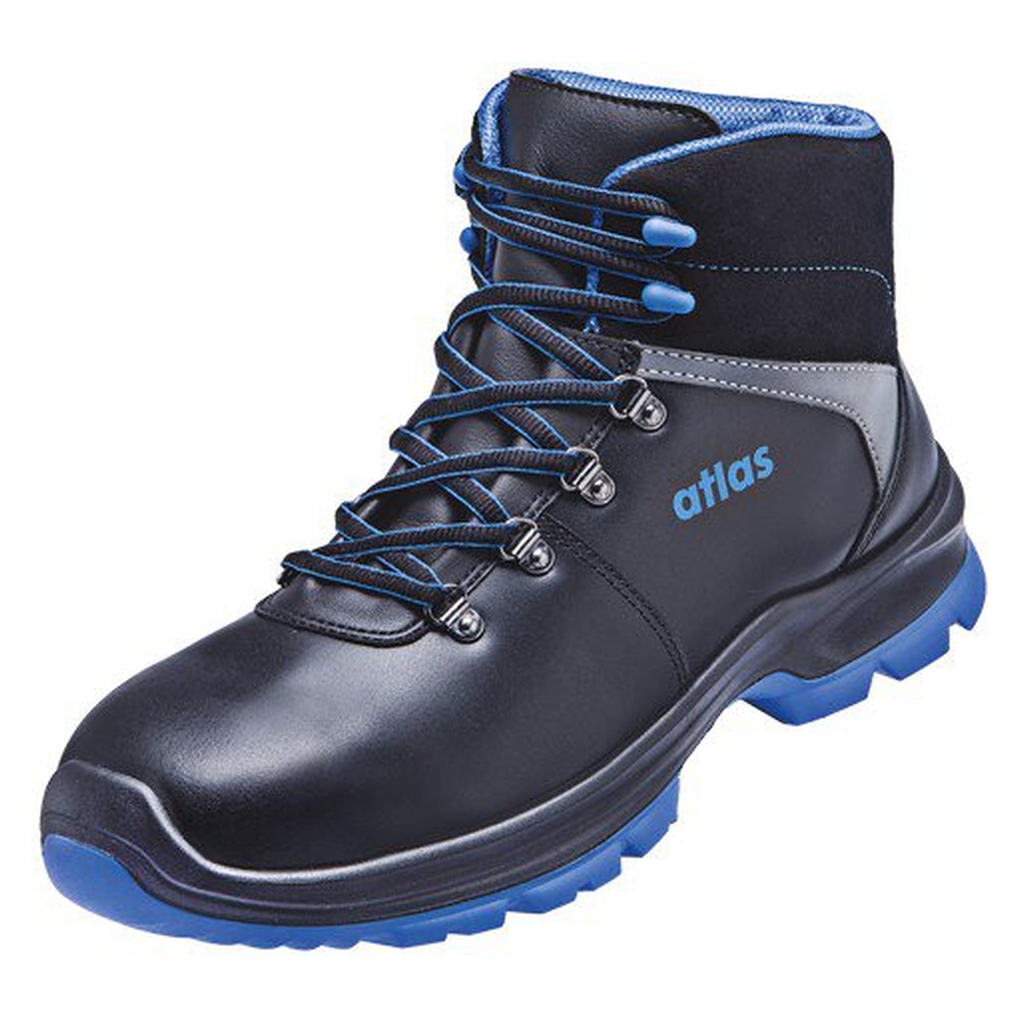 ESD safety low shoe SL 84 blue 2.0 S2 SR, waterproof smooth leather, width 10, black/royal blue - Atlas 58200