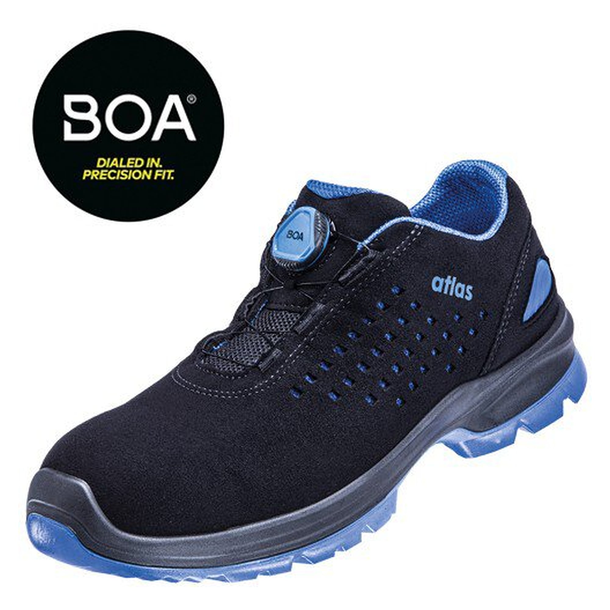 ESD safety low shoe SL 940 BOA blue 2.0 S1 SR, SportLine textile, width 12, black/royal blue - Atlas 61712