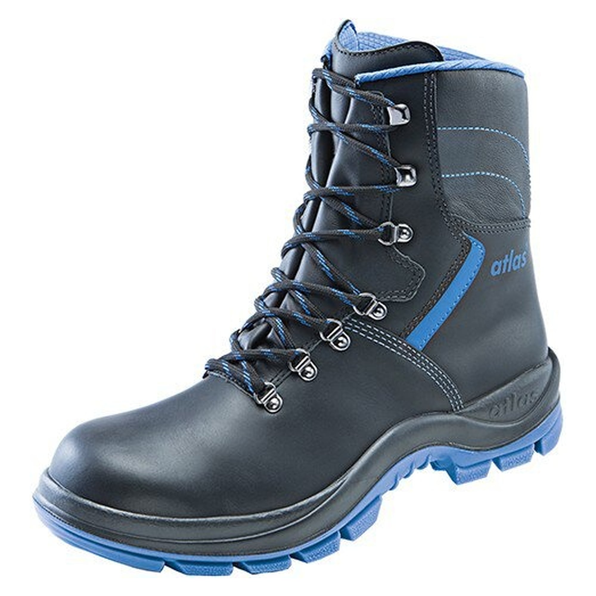 Sicherheitsstiefel Anatomic Bau 840 XP S3 SRC, Webpelzfutter, Waterproof-Glattleder, schwarz/royal blau - Atlas 6300