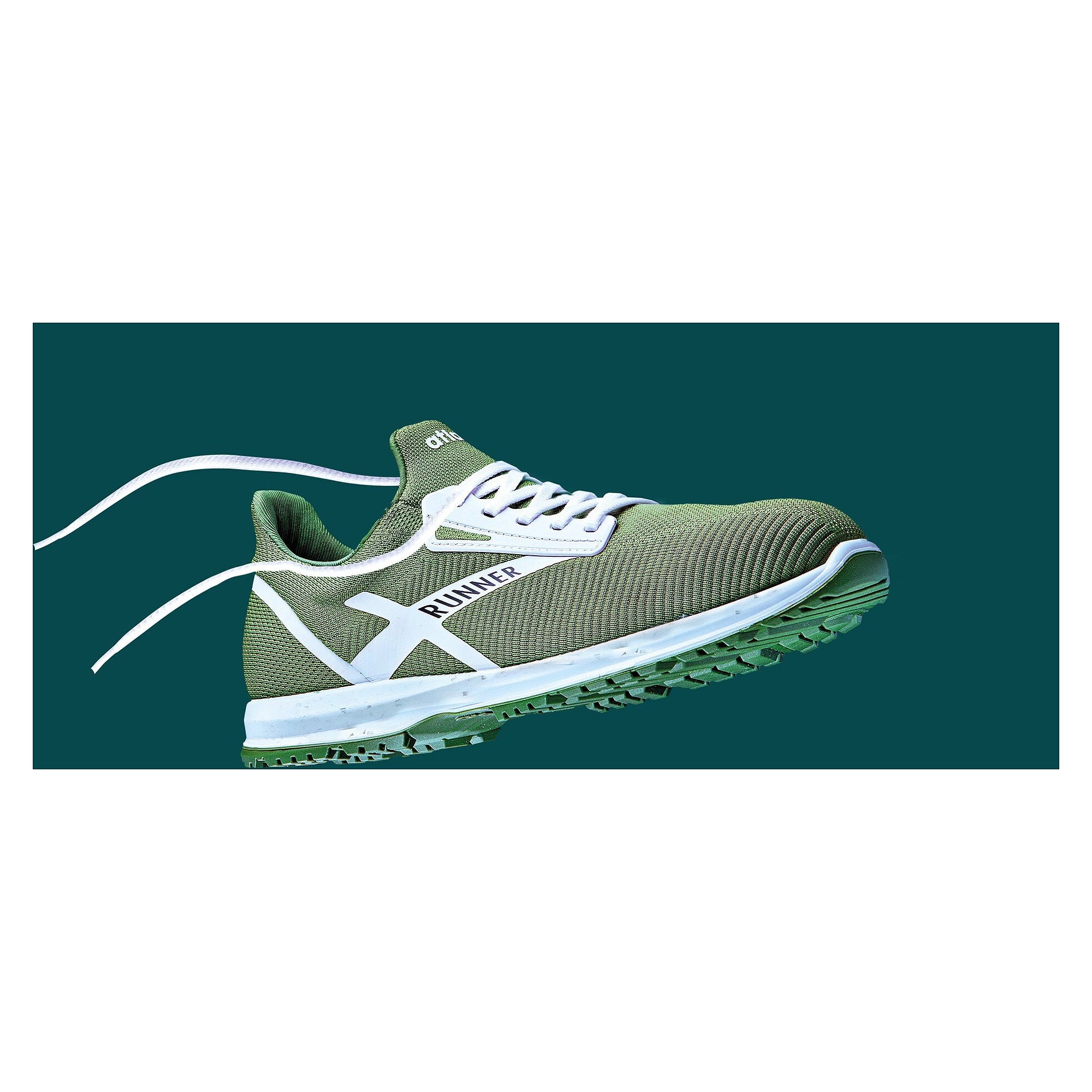 S1P safety low shoe RUNNER 75 with recycled PET upper and XP puncture protection, green - Atlas 69400