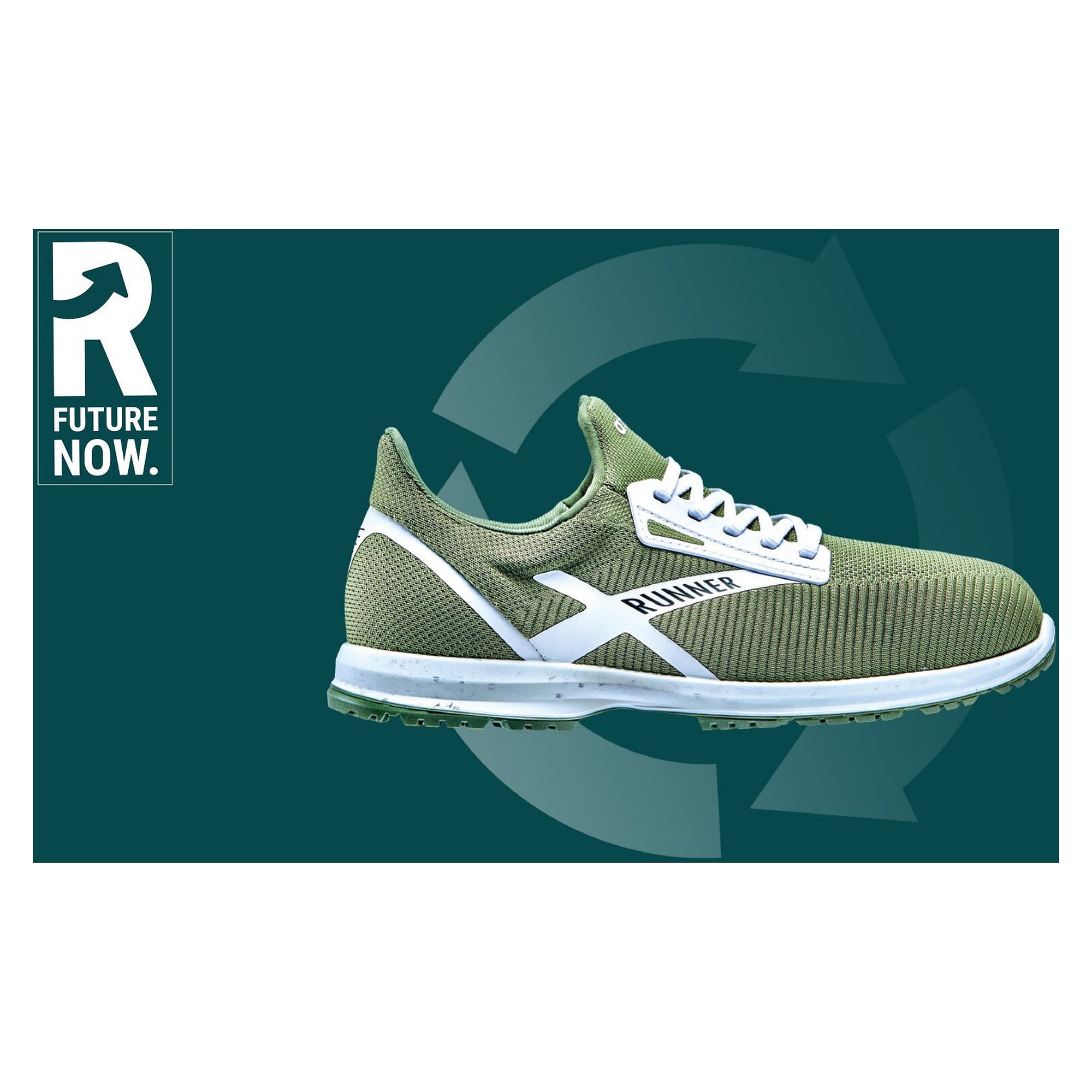 S1P safety low shoe RUNNER 75 with recycled PET upper and XP puncture protection, green - Atlas 69400