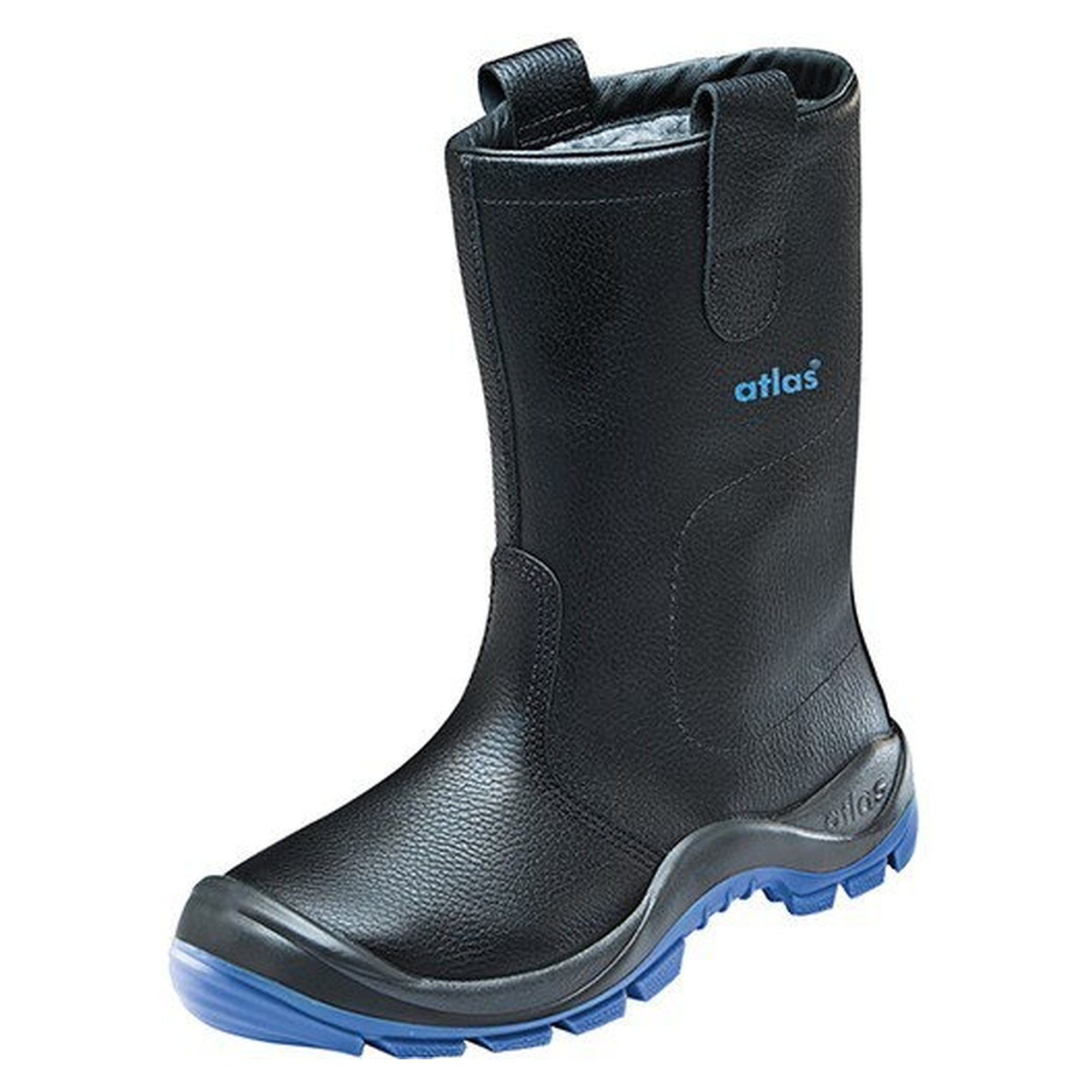 Sicherheitsstiefel Anatomic Bau 822 XP S3 SRC, Webpelzfutter, Waterproof-Glattleder, schwarz/royal blau - Atlas 70400