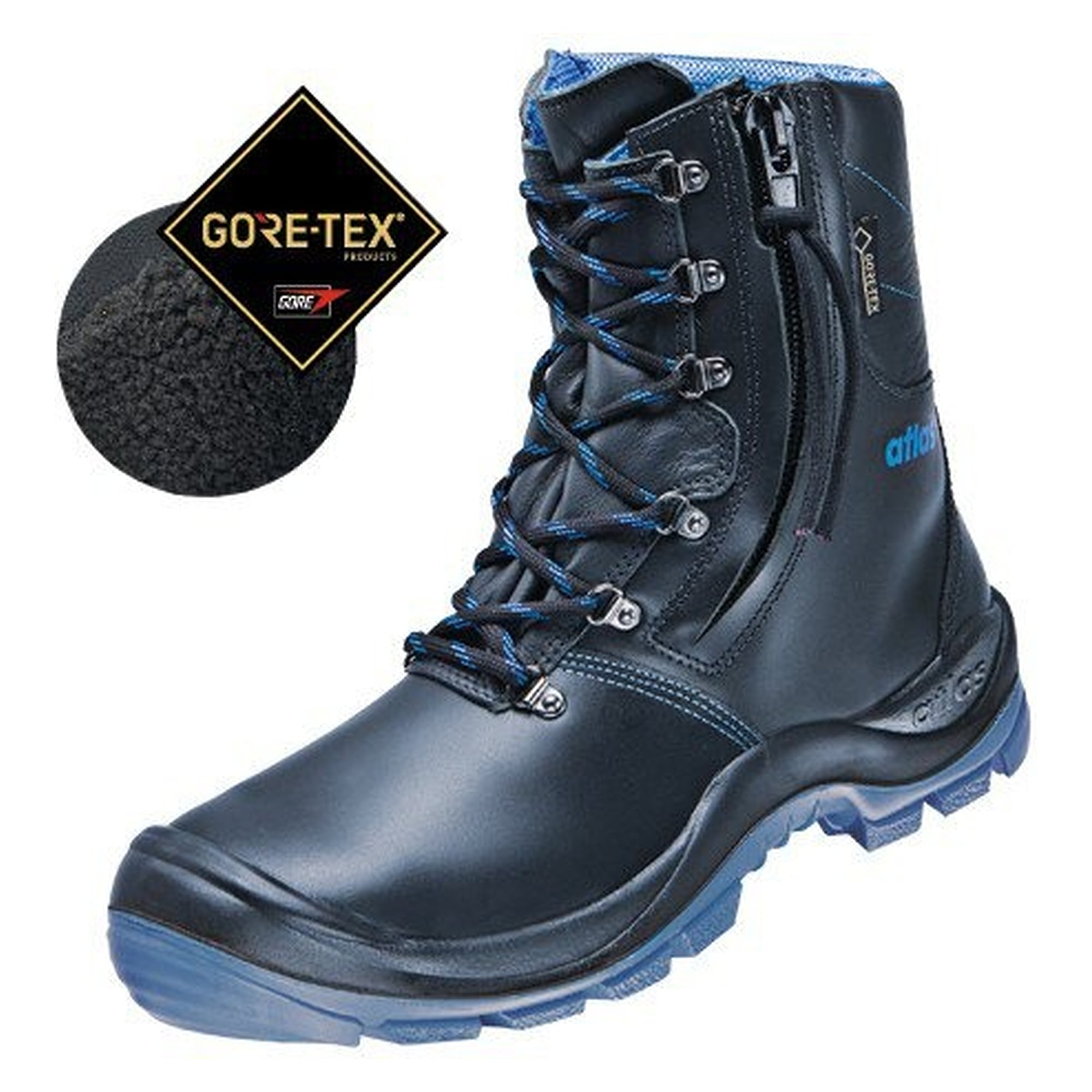 Chaussure de sécurité d'hiver S3 SRC GTX 945 XP Thermo, GORE-TEX thermo, largeur 10, noir/bleu royal - Atlas 75500