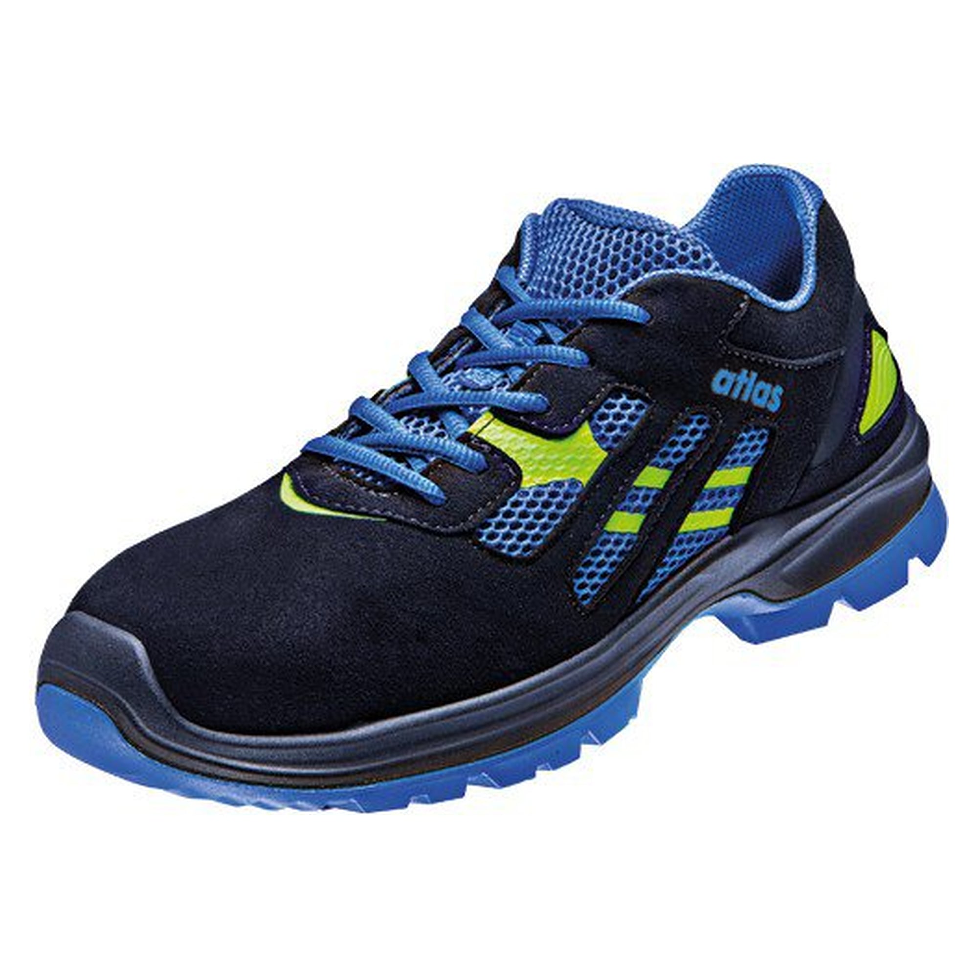 ESD-Sicherheitshalbschuh CF 2 black 2.0 S1, Sportline, Unisex, schwarz-royalblau - Atlas 76500