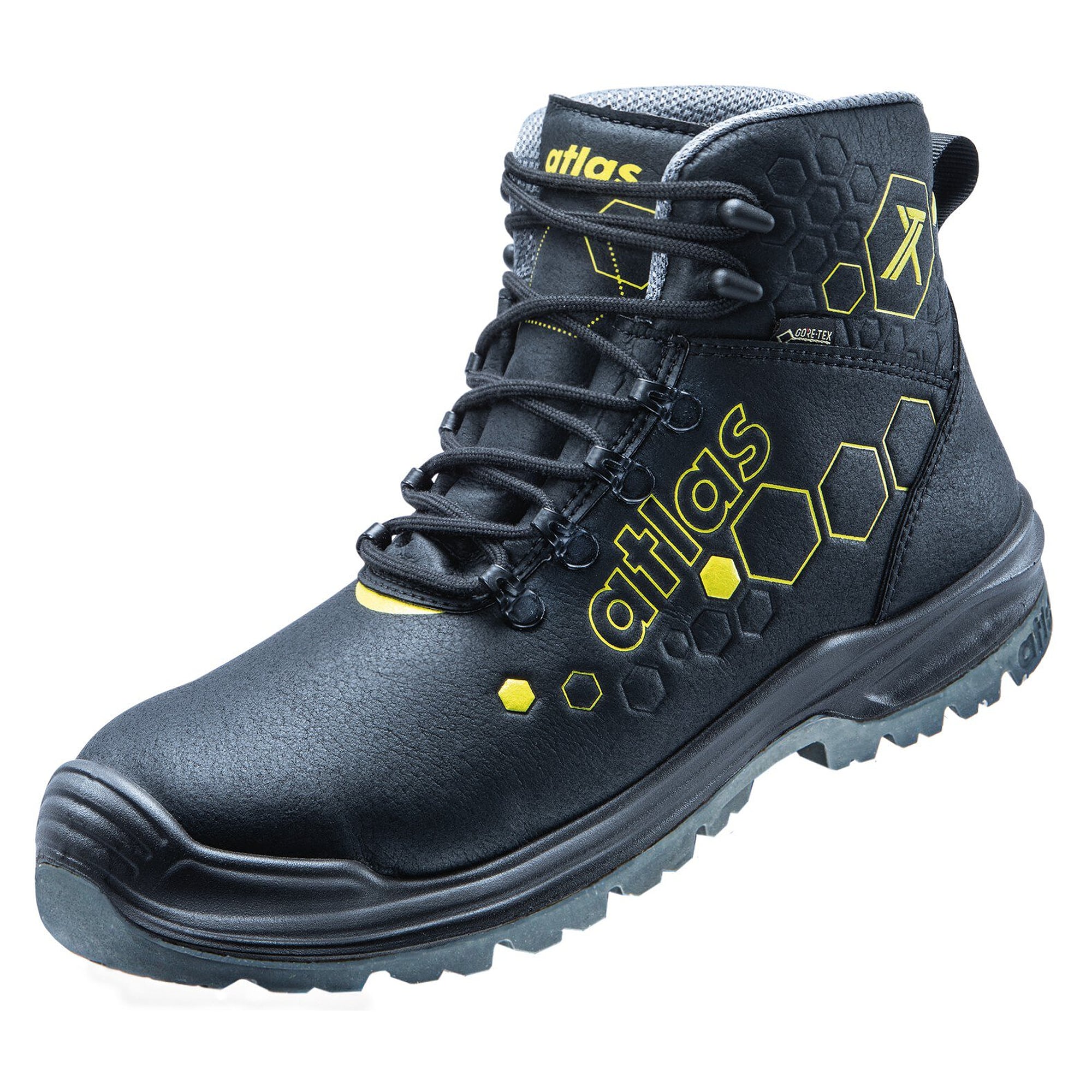 ESD safety shoe XT 510 GTX S3, GORE-TEX EXTRAGUARD, aluminium toe cap, black-yellow - Atlas 78400