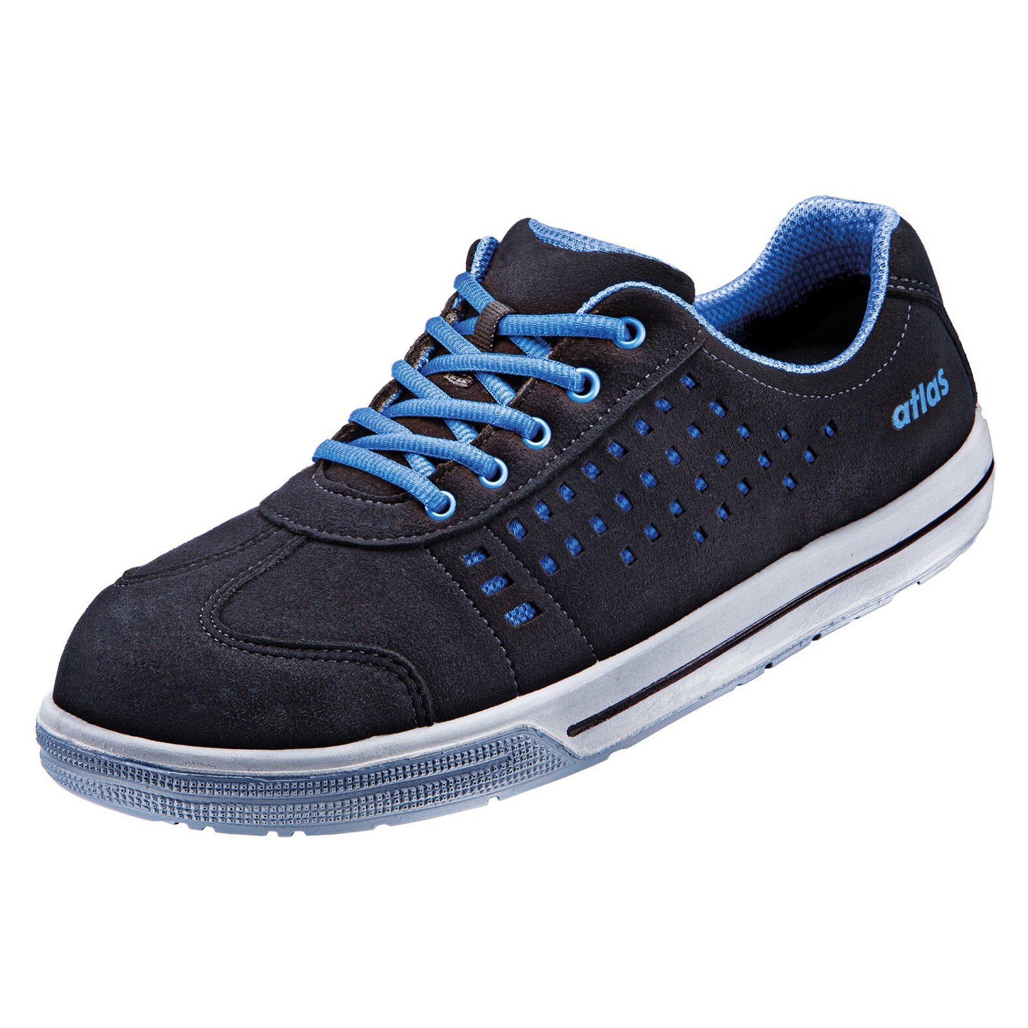 ESD-Sicherheitshalbschuh A 420 Sneaker S1, Sportline, Unisex, schwarz-royalblau - Atlas 78600
