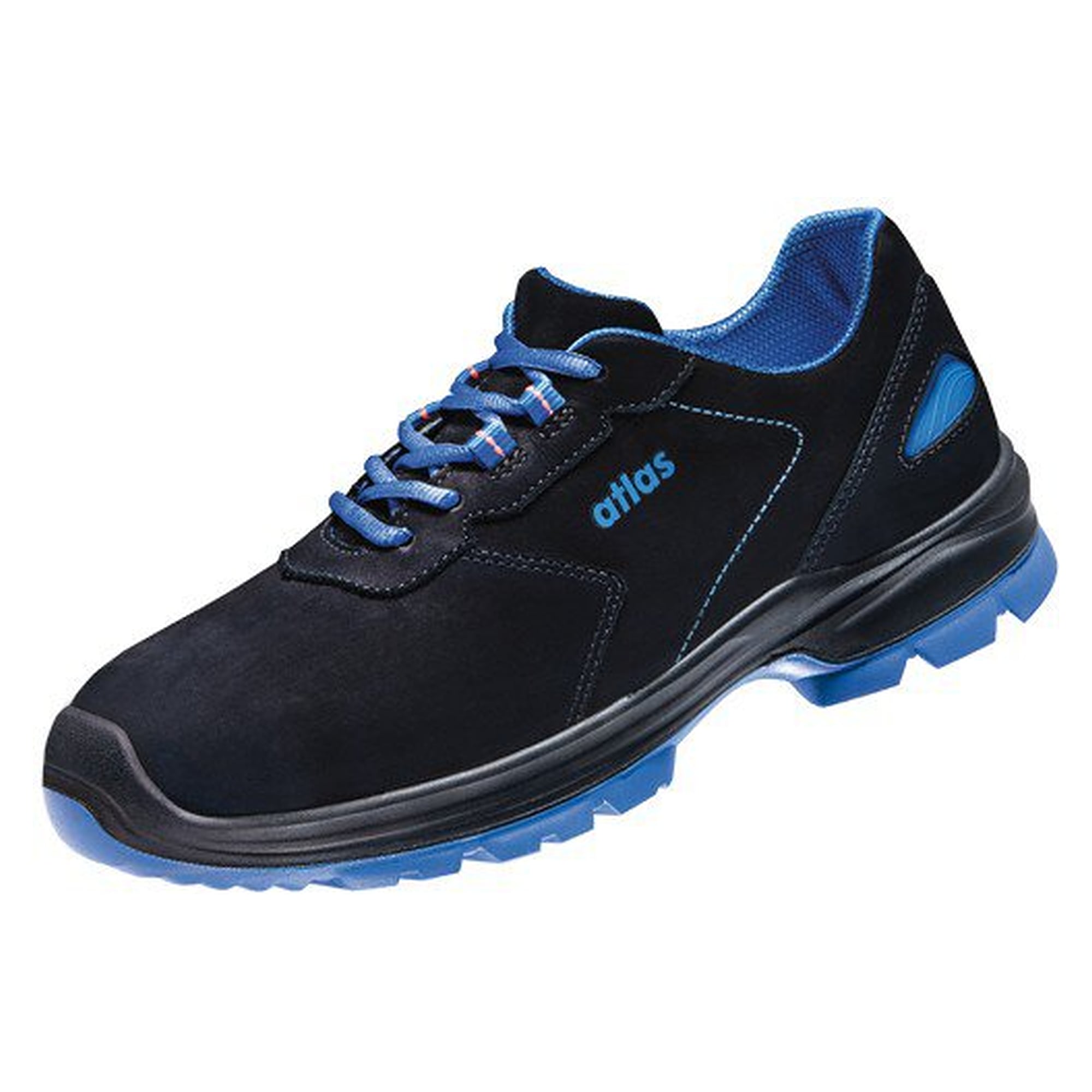 ESD-Sicherheitshalbschuh TX 42 S2, SOFT-Nubukleder, Weite 10, schwarz und blau - Atlas 84800