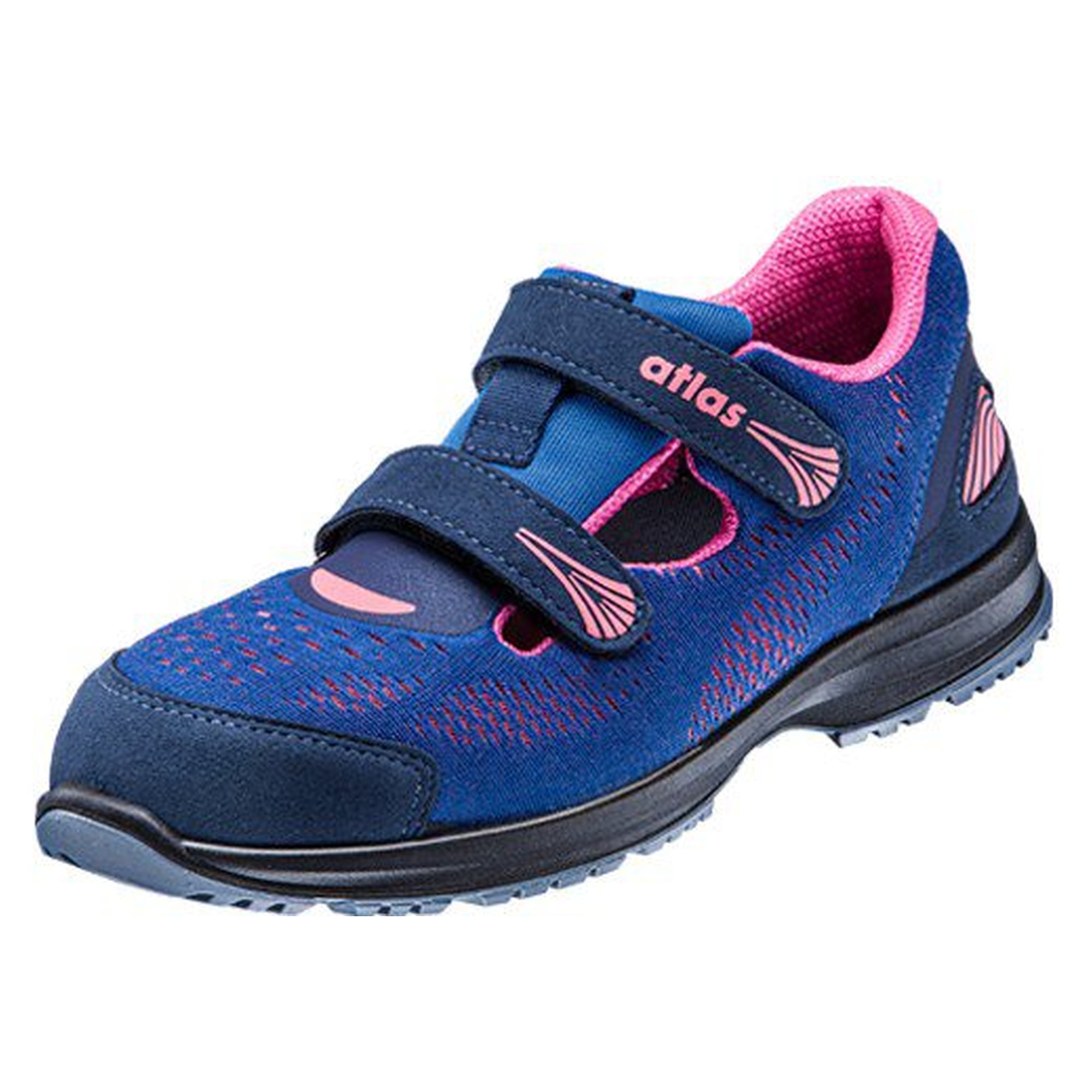Sandale de sécurité ESD GX 160 femme S1 SRC, mesh bleu roi rose fluo - Atlas 88100