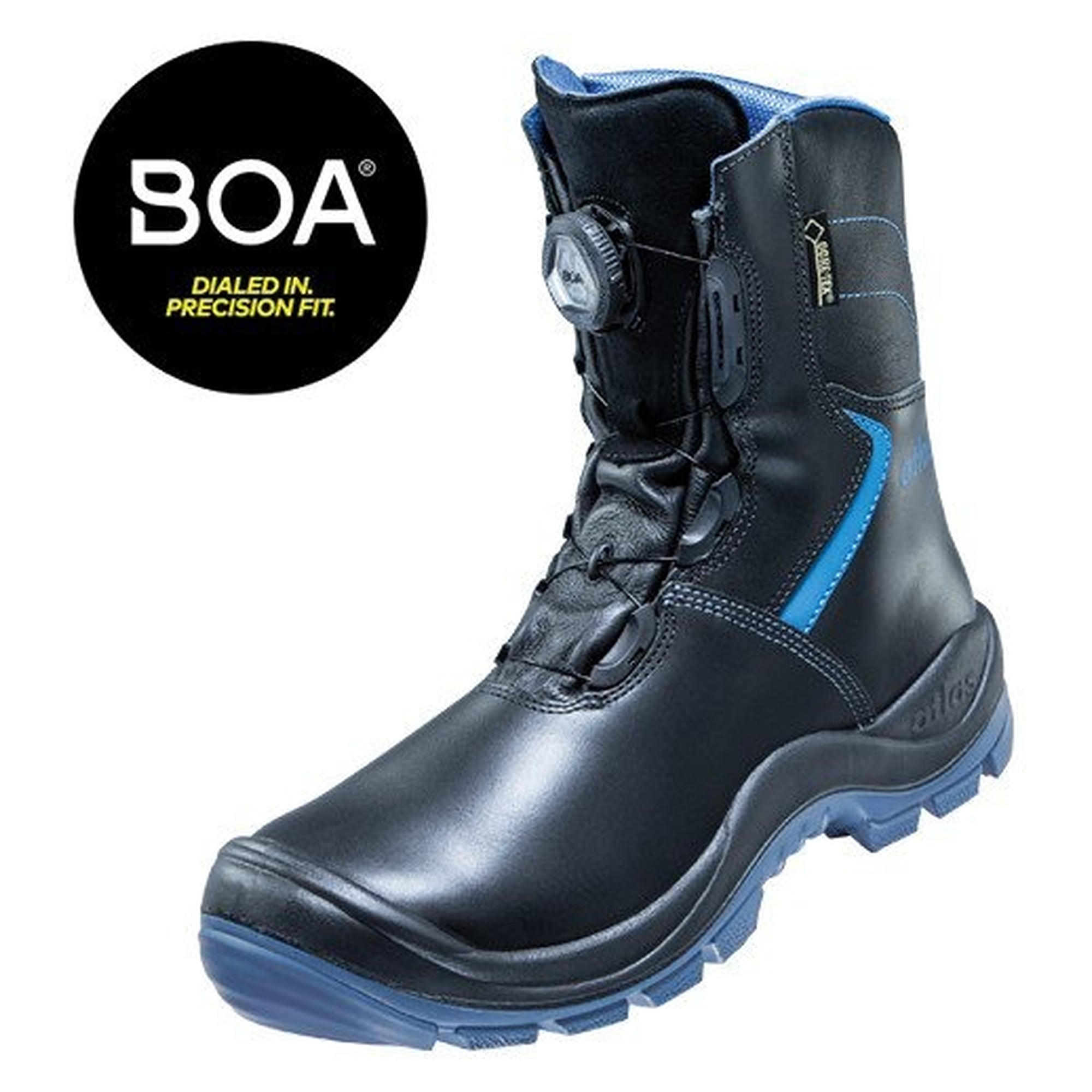 Chaussure de sécurité d'hiver S3 SRC GTX 985 XP Thermo, BOA Fit System, GORE-TEX, noir/bleu royal - Atlas 96200