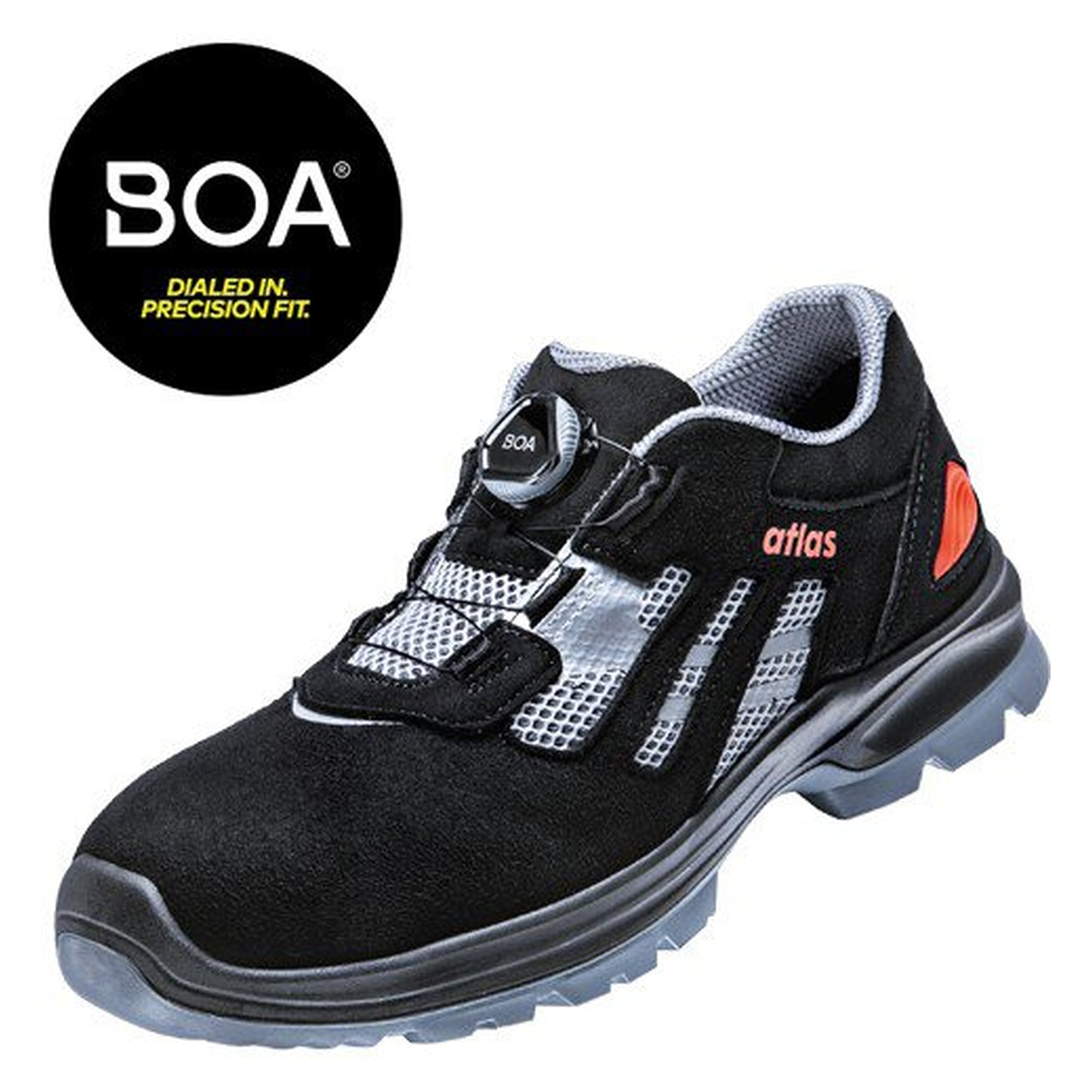 ESD-Sicherheitshalbschuh FLASH 3200 BOA S1, Mesh-Obermaterial, schwarz/grau - Atlas 96400