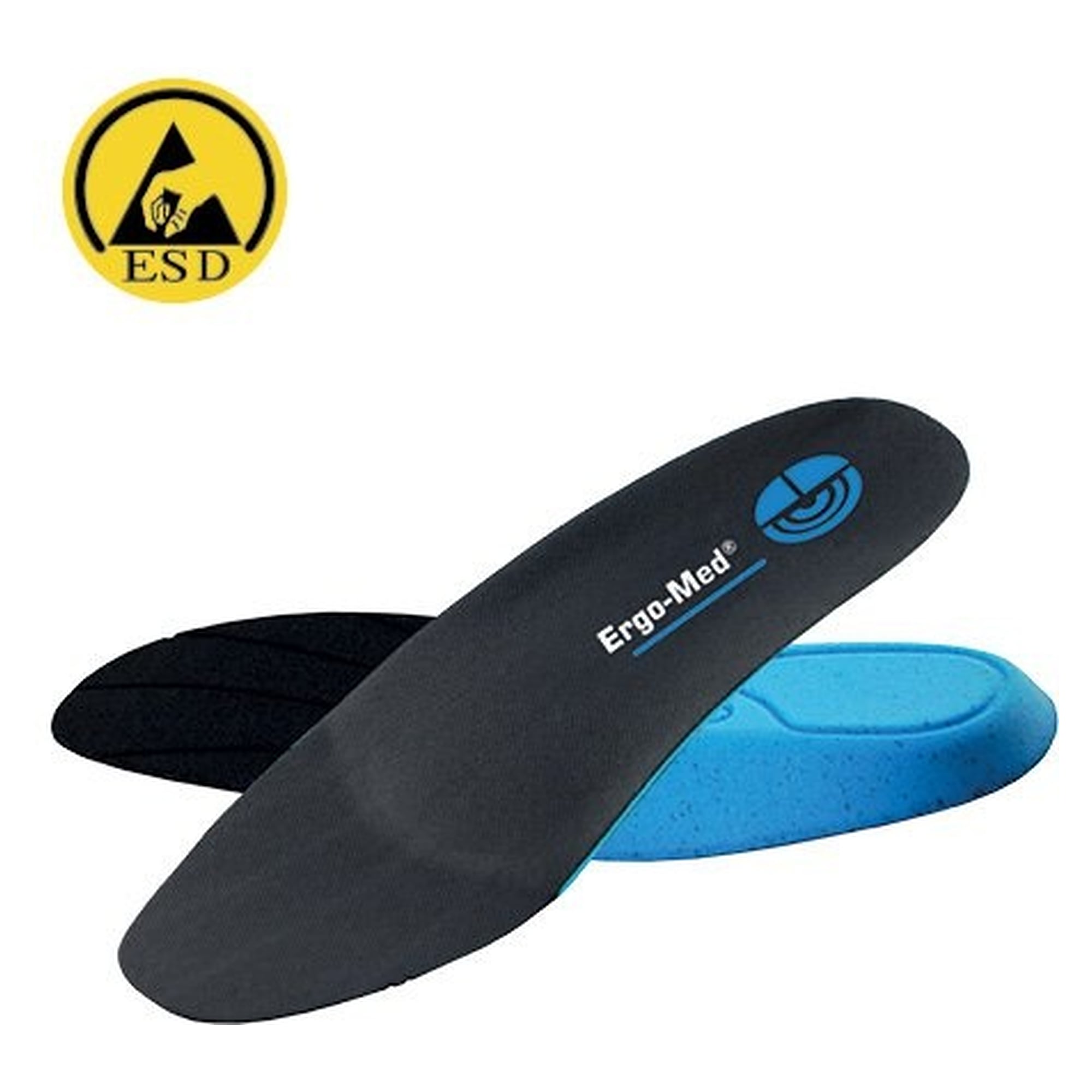 ESD-Einlegesohle ERGO-MED blue mit mittlerer Fußstützung für den Normalfuß, Unisex, schwarz - Atlas 99000