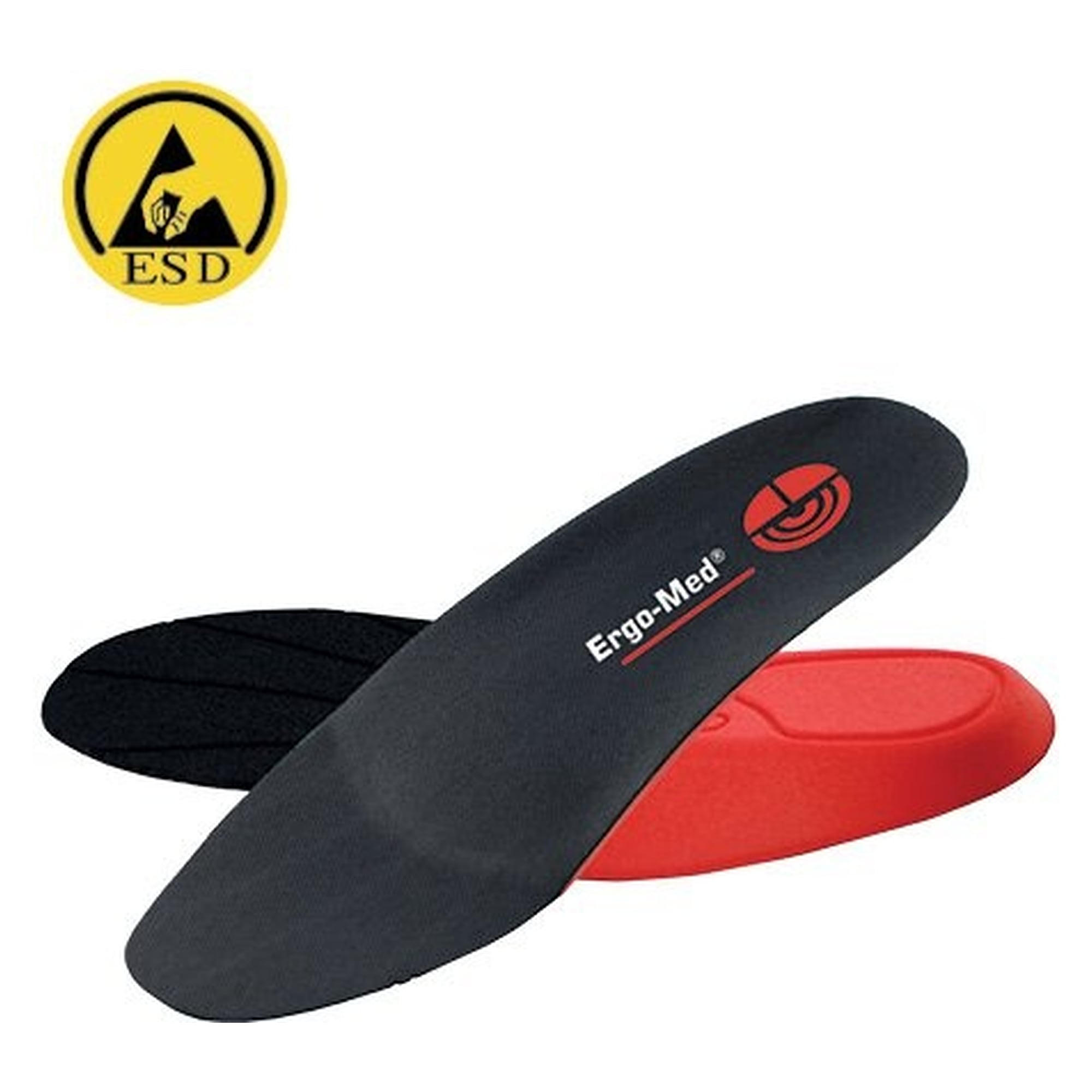 ESD-Einlegesohle ERGO-MED red mit ausgeprägter Fußstützung und Weichbettung, Unisex, schwarz - Atlas 99200