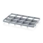 Gef 15 u. Box inserts for 60x40 cm Euro containers, 15 holes 10.9x11.7 cm bottom