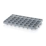 Gef 40 o. Box inserts for 60x40 cm Euro containers, 40 holes 6.7x6.7 cm top