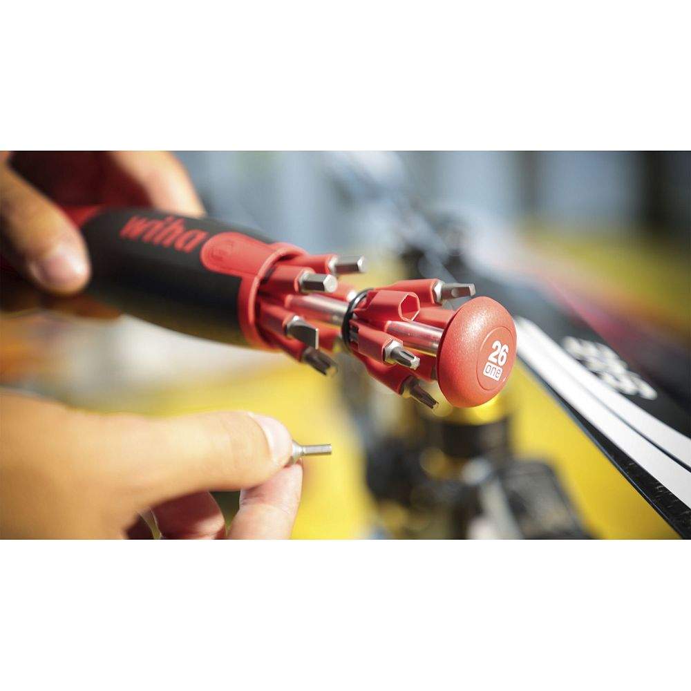 Schraubendreher mit Bit-Magazin LiftUp 26one® 13 Doppelbits gemischt - Wiha 43895