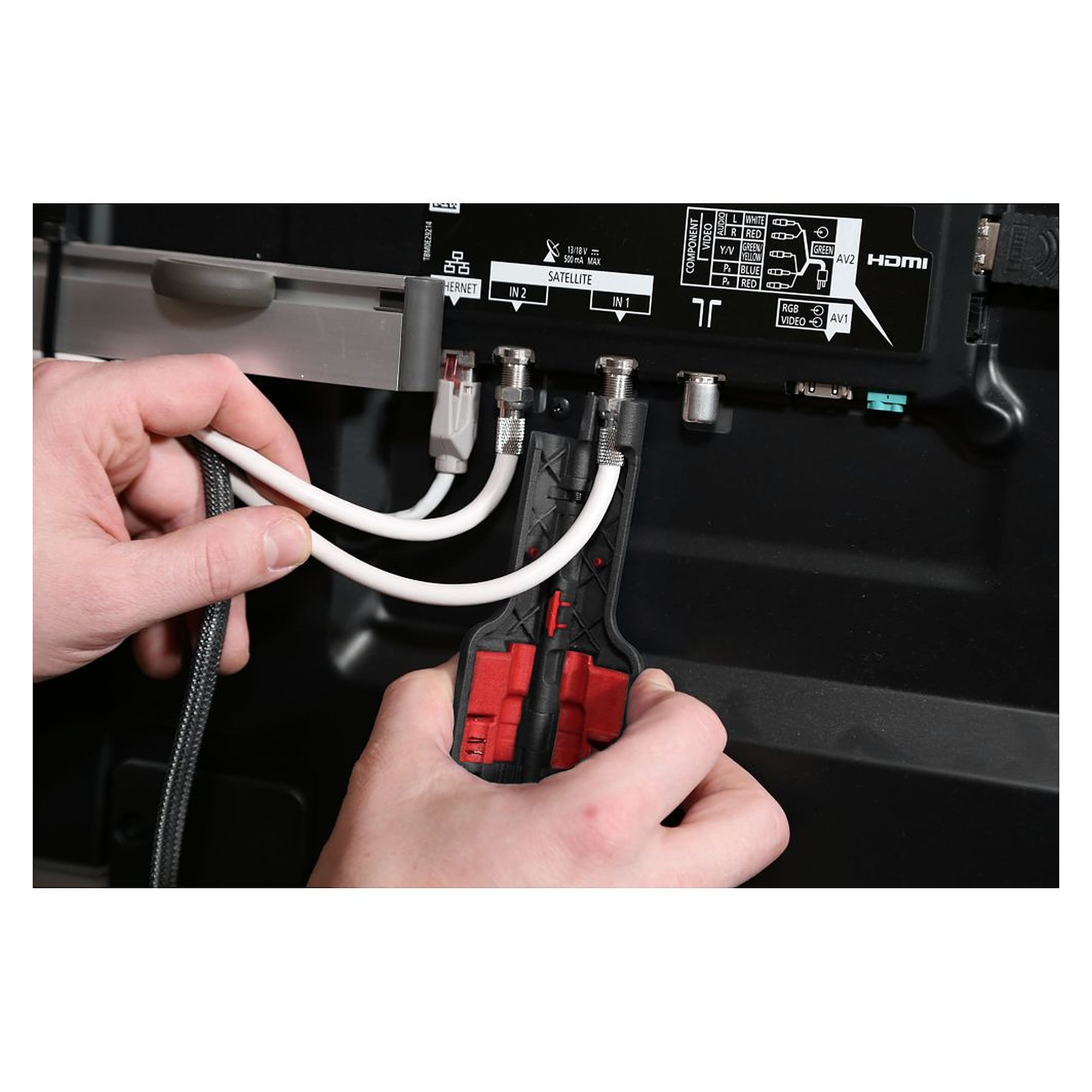 Outil de dénudage et d'assemblage câble coaxial connecteur F 6-8 mm - Wiha 44241