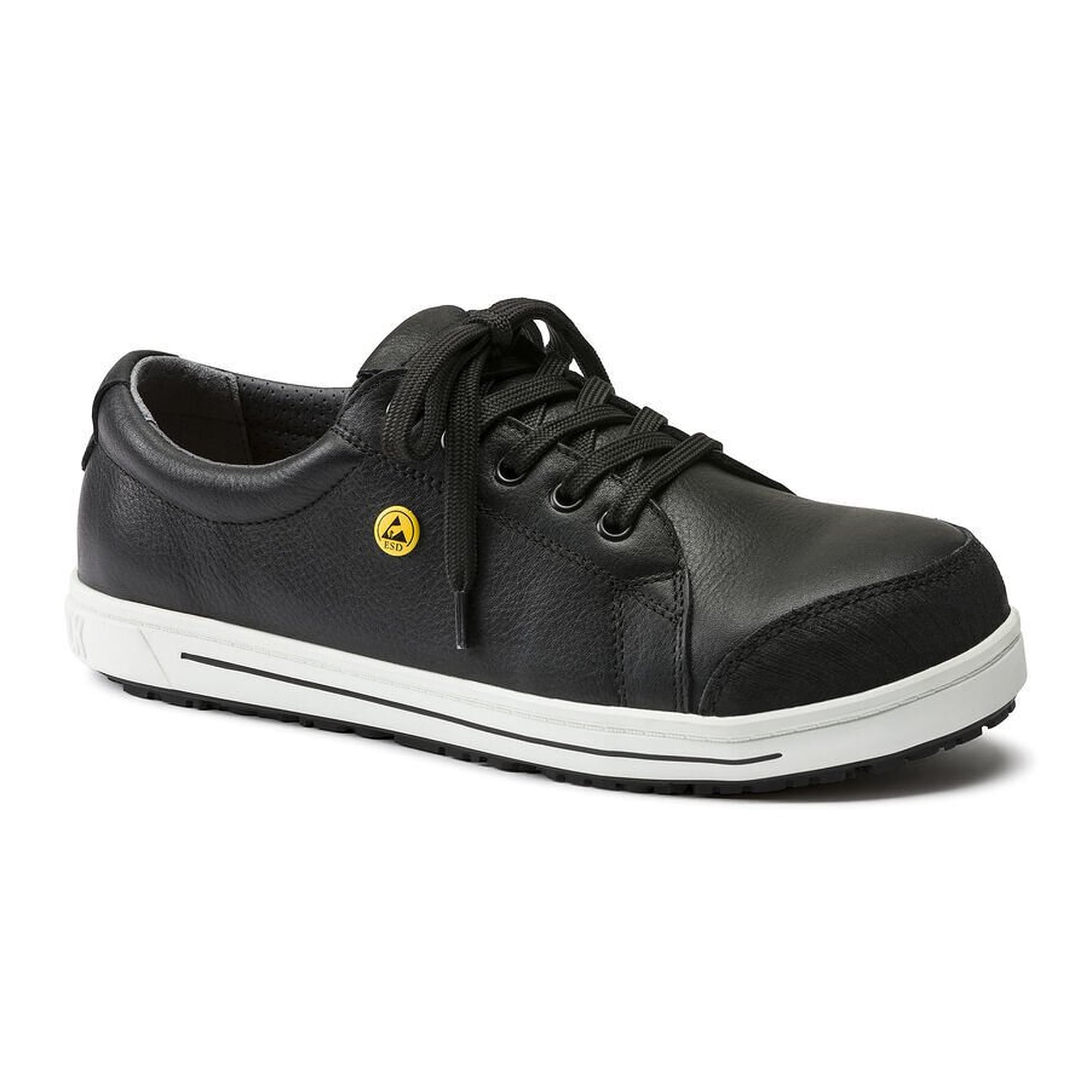 ESD-Sicherheitssneaker QS 500 S3, Naturleder schwarz, Stahlkappe, auswechselbares Fußbett - Birkenstock 1011363