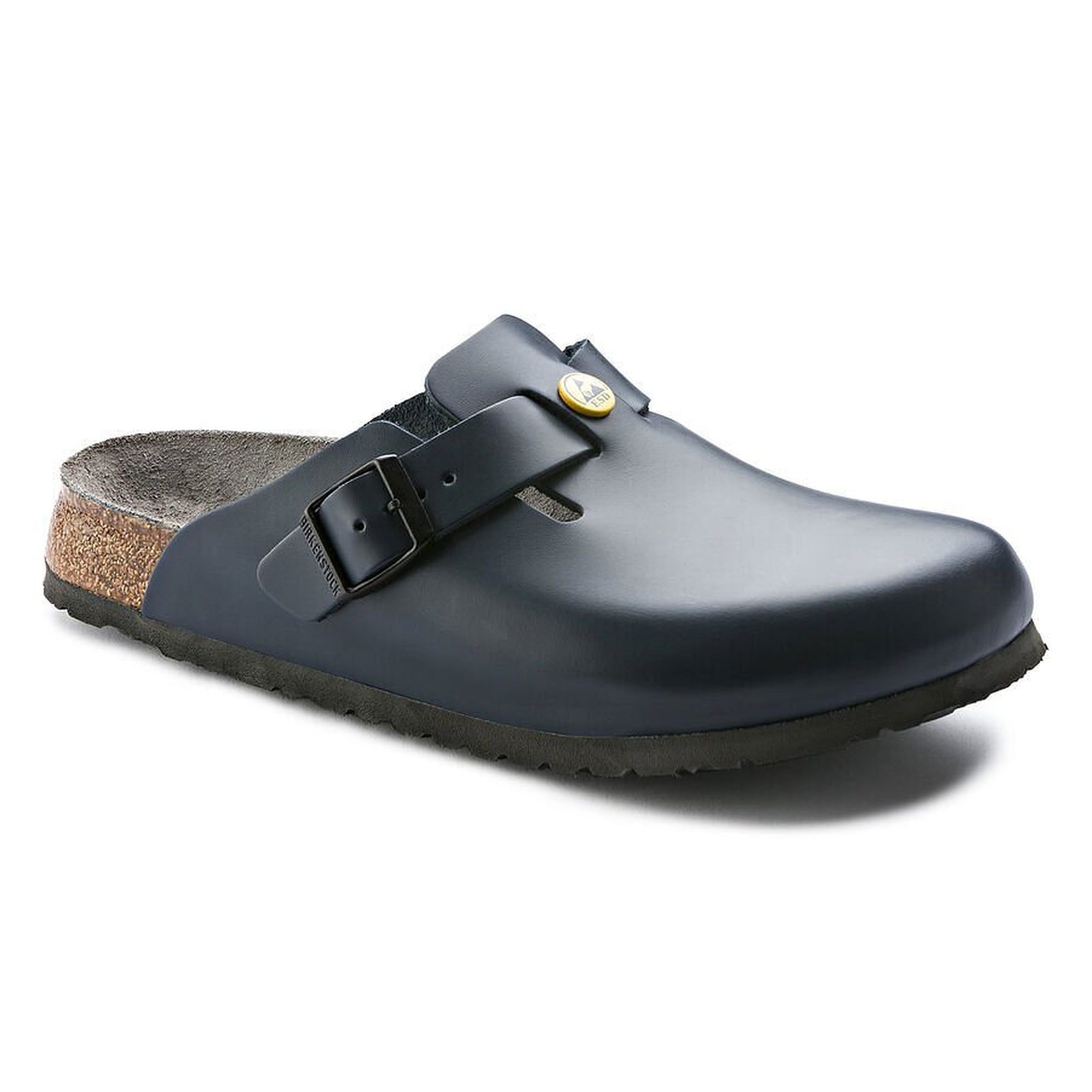 ESD-Clog BOSTON Naturleder blau, Weite schmal, Kork-Latex-Fußbett - Birkenstock 61388